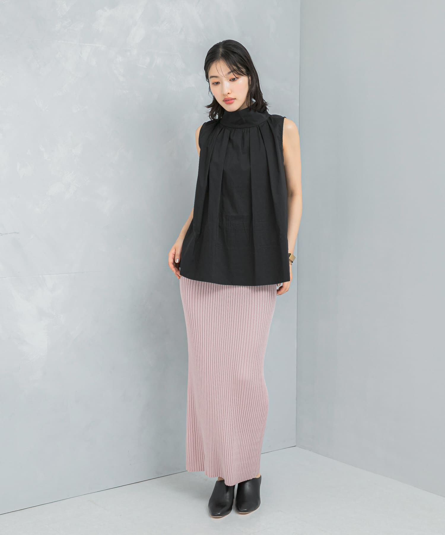 URBAN RESEARCH ROSSO「バックボタンハイネックフレアブラウス」|シャツ・ブラウス|