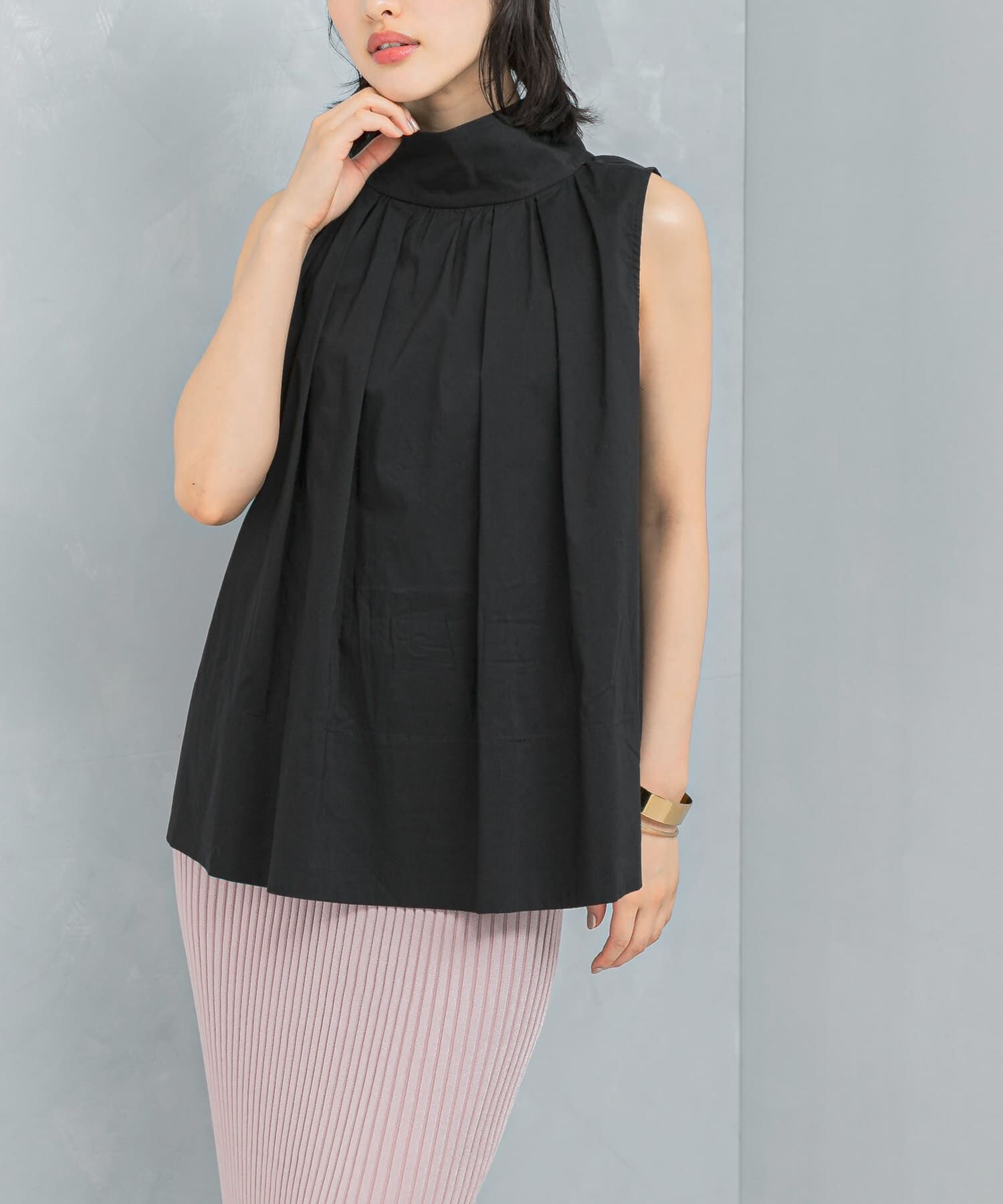 URBAN RESEARCH ROSSO「バックボタンハイネックフレアブラウス」|シャツ・ブラウス|