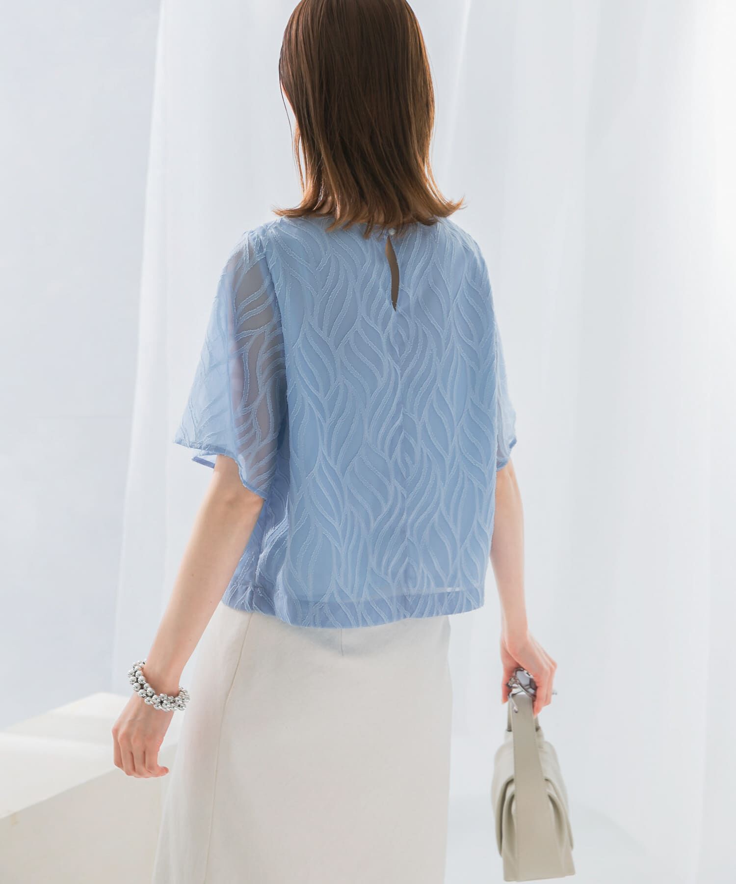 URBAN RESEARCH ROSSO「セミシアーカットジャガードブラウス」|シャツ・ブラウス|