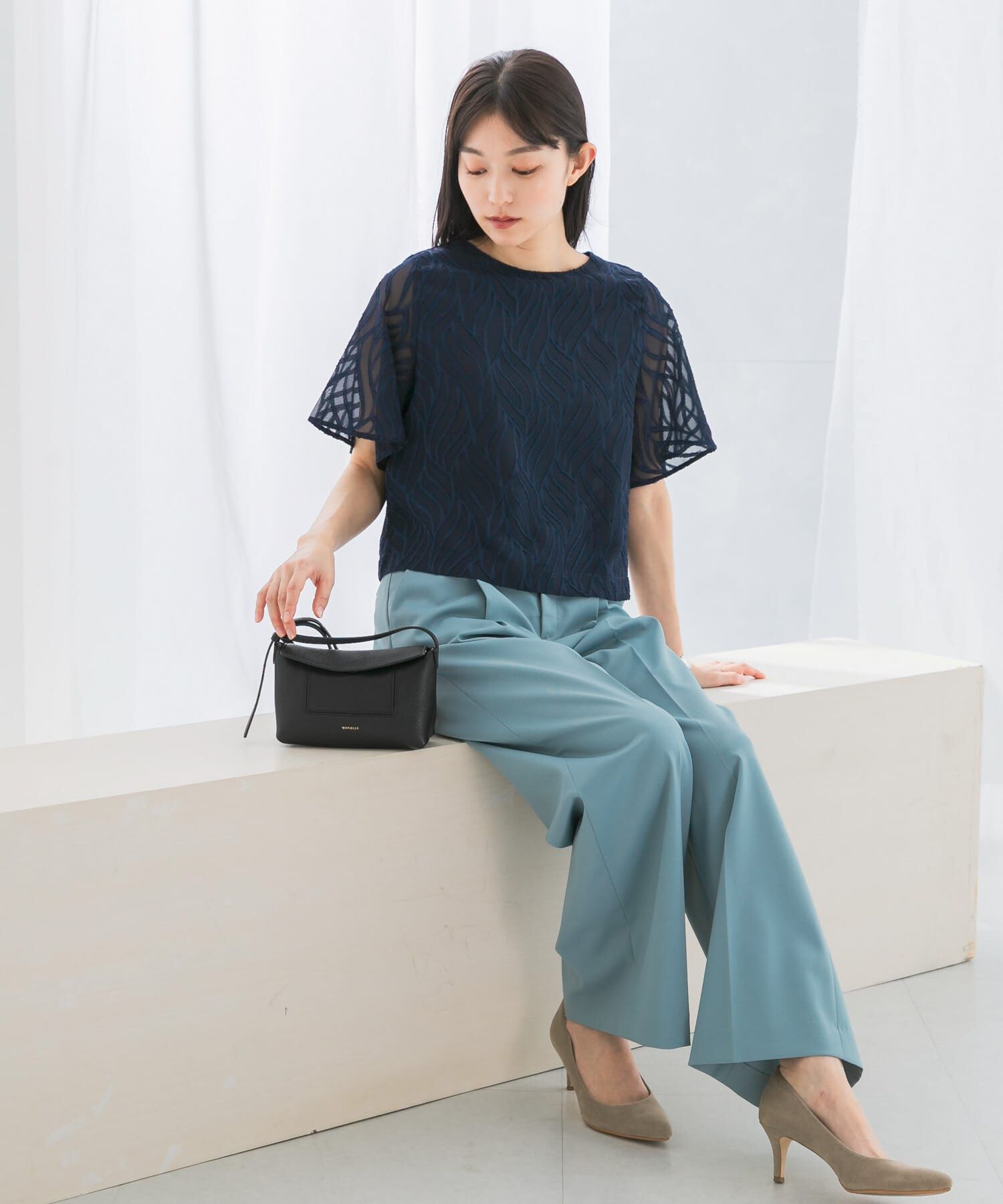 URBAN RESEARCH ROSSO「セミシアーカットジャガードブラウス」|シャツ・ブラウス|