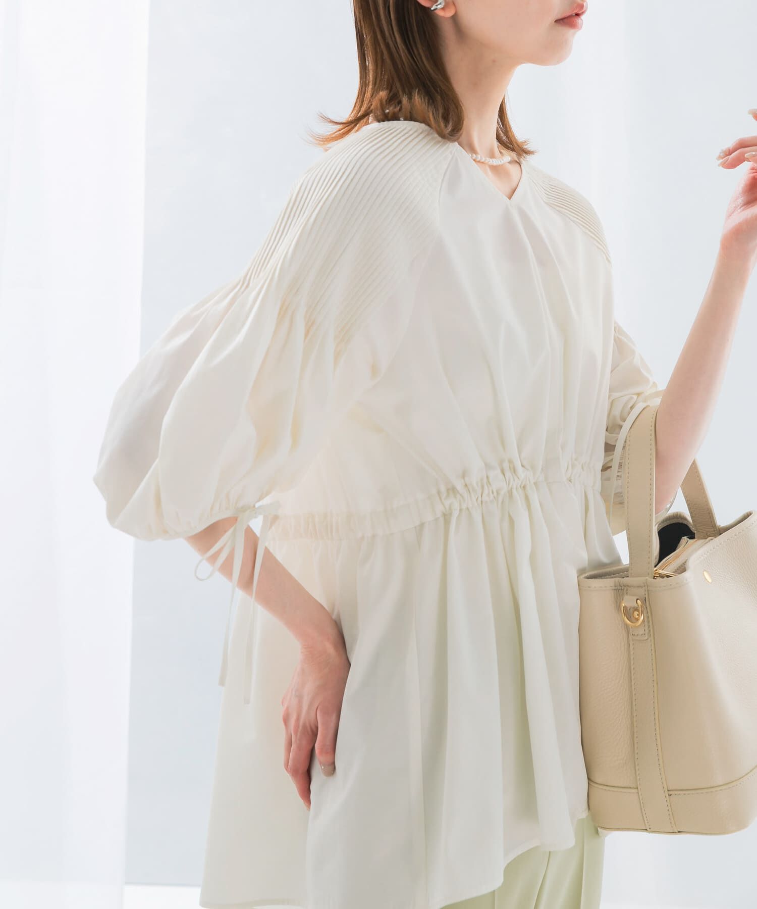 URBAN RESEARCH ROSSO「ピンタックウエストマークブラウス」|シャツ・ブラウス|