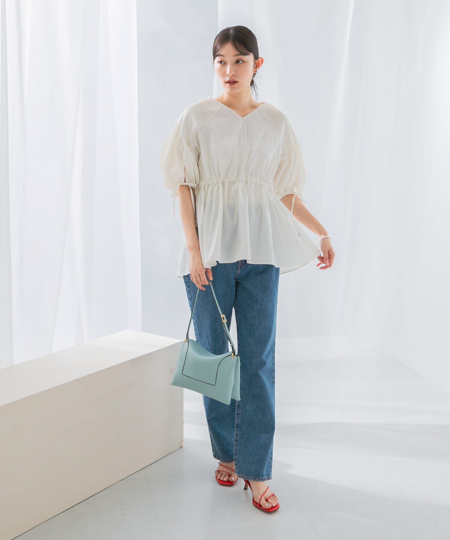 URBAN RESEARCH ROSSO「ピンタックウエストマークブラウス」|シャツ・ブラウス|