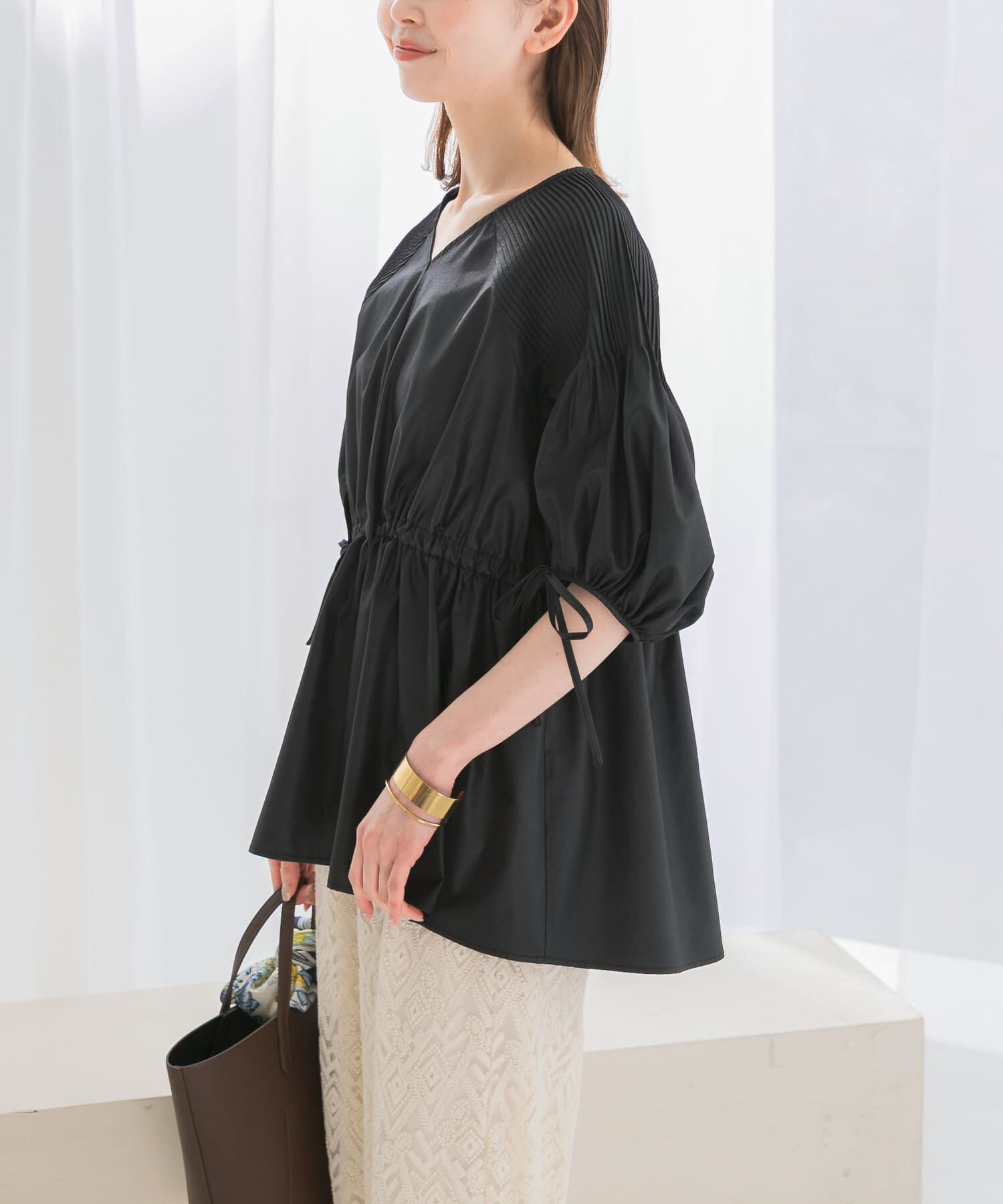 URBAN RESEARCH ROSSO「ピンタックウエストマークブラウス」|シャツ・ブラウス|