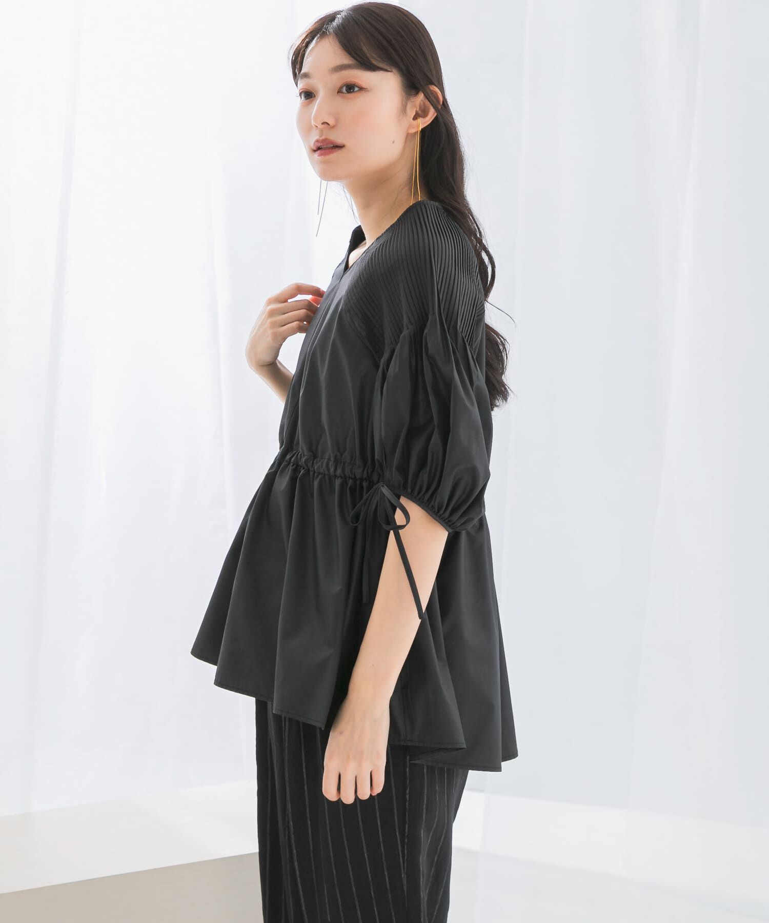 URBAN RESEARCH ROSSO「ピンタックウエストマークブラウス」|シャツ・ブラウス|