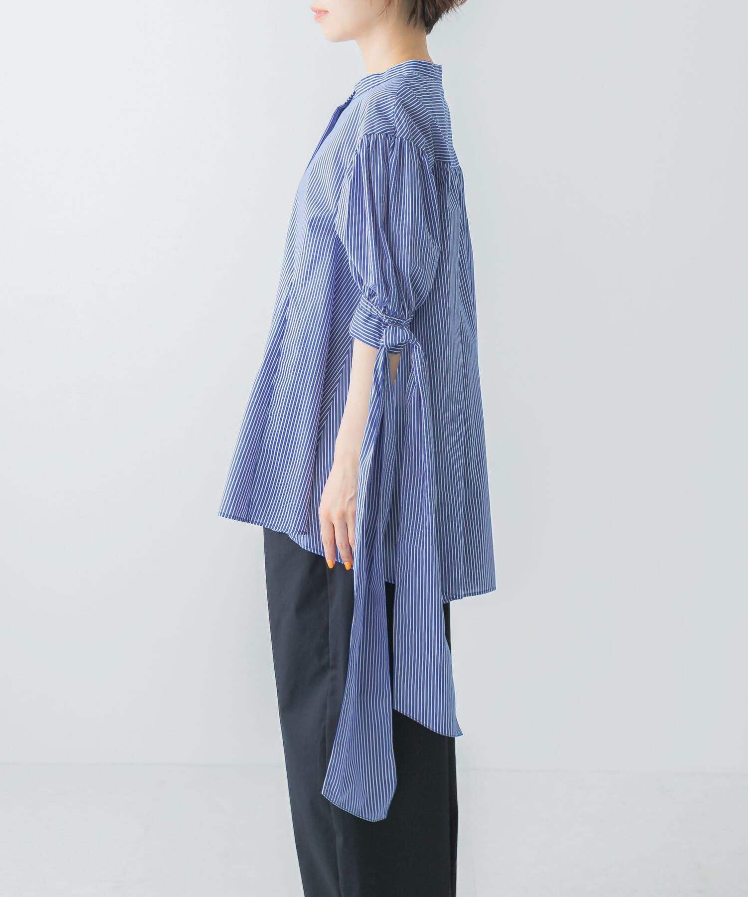 URBAN RESEARCH ROSSO「Mewl　ストライプBIGリボンシャツ」|シャツ・ブラウス|