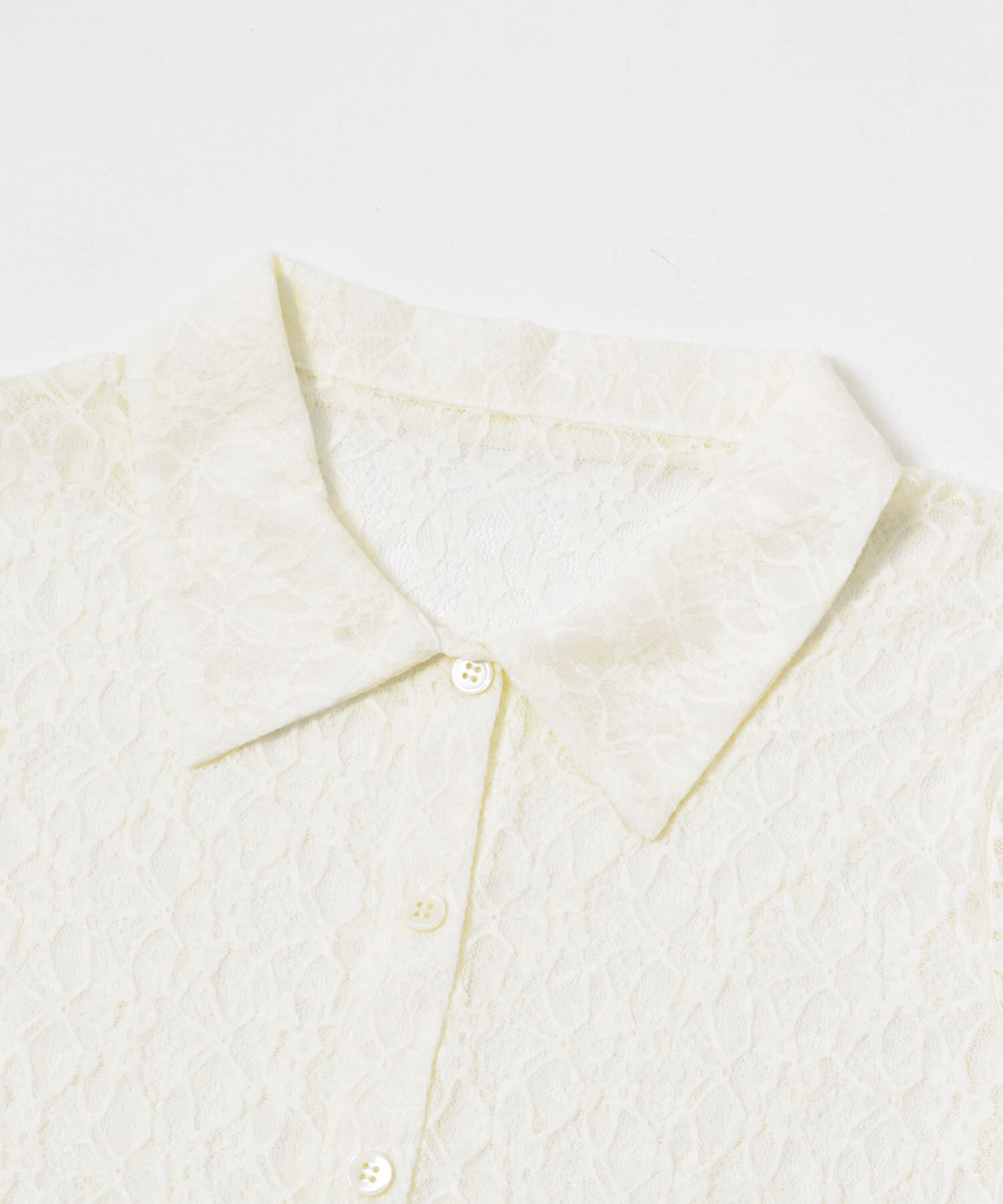 URBAN RESEARCH「ストレッチレースシャツカラーブラウス」|シャツ・ブラウス|