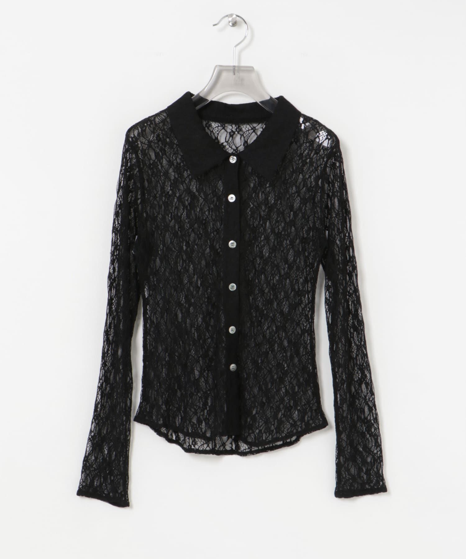 URBAN RESEARCH「ストレッチレースシャツカラーブラウス」|シャツ・ブラウス|