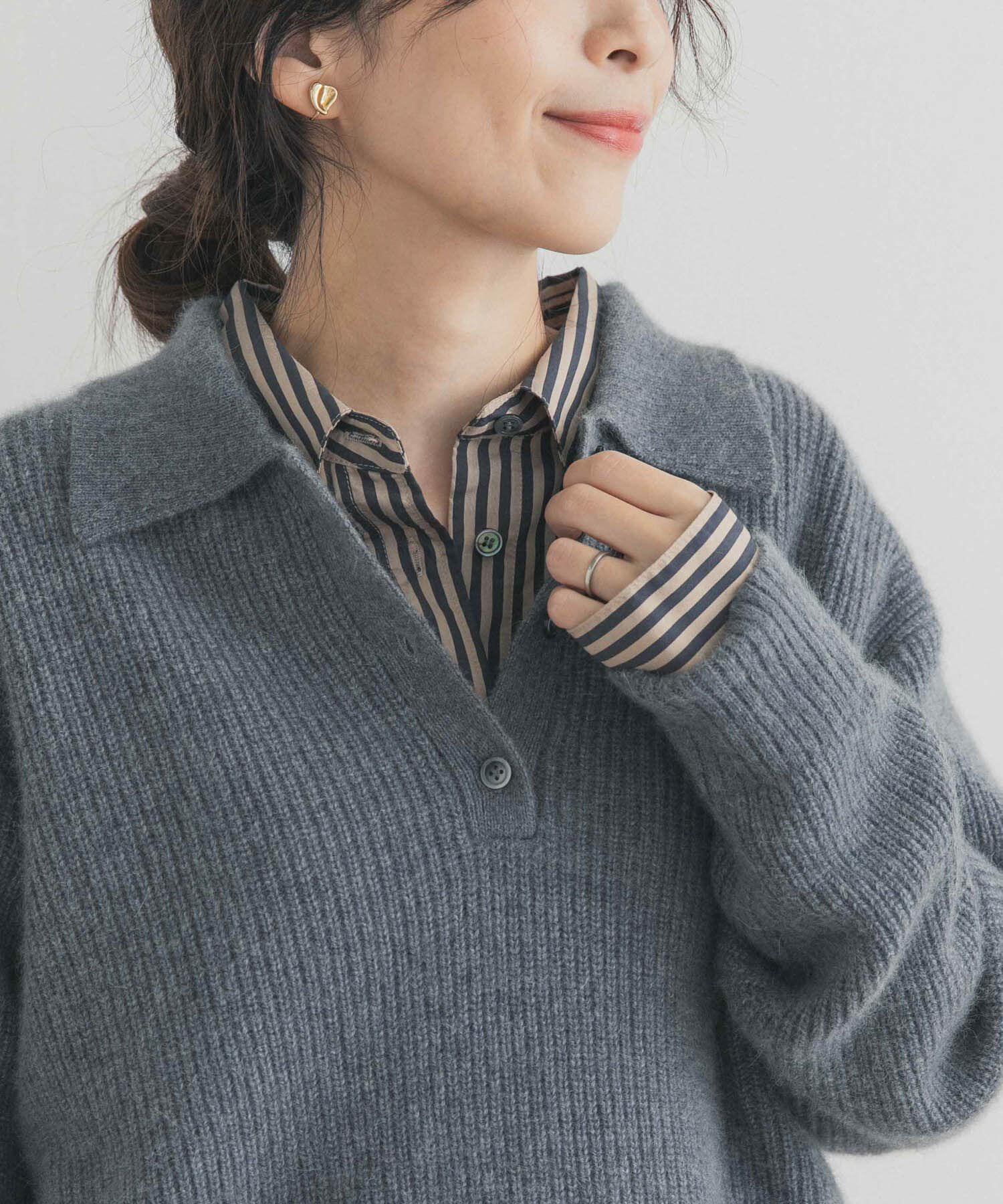 URBAN RESEARCH DOORS「ストライプオーバーシャツ」|シャツ・ブラウス|