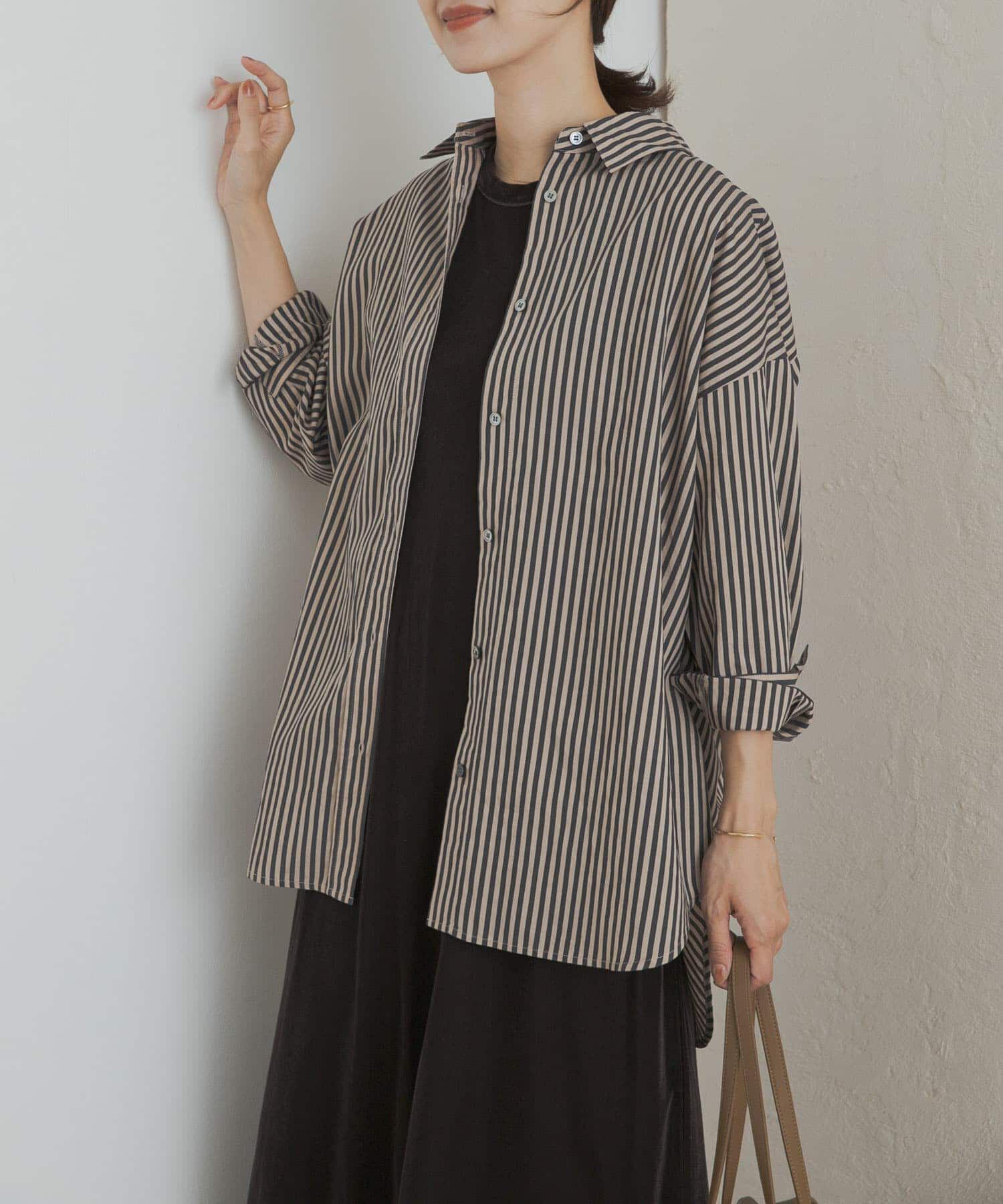 URBAN RESEARCH DOORS「ストライプオーバーシャツ」|シャツ・ブラウス|