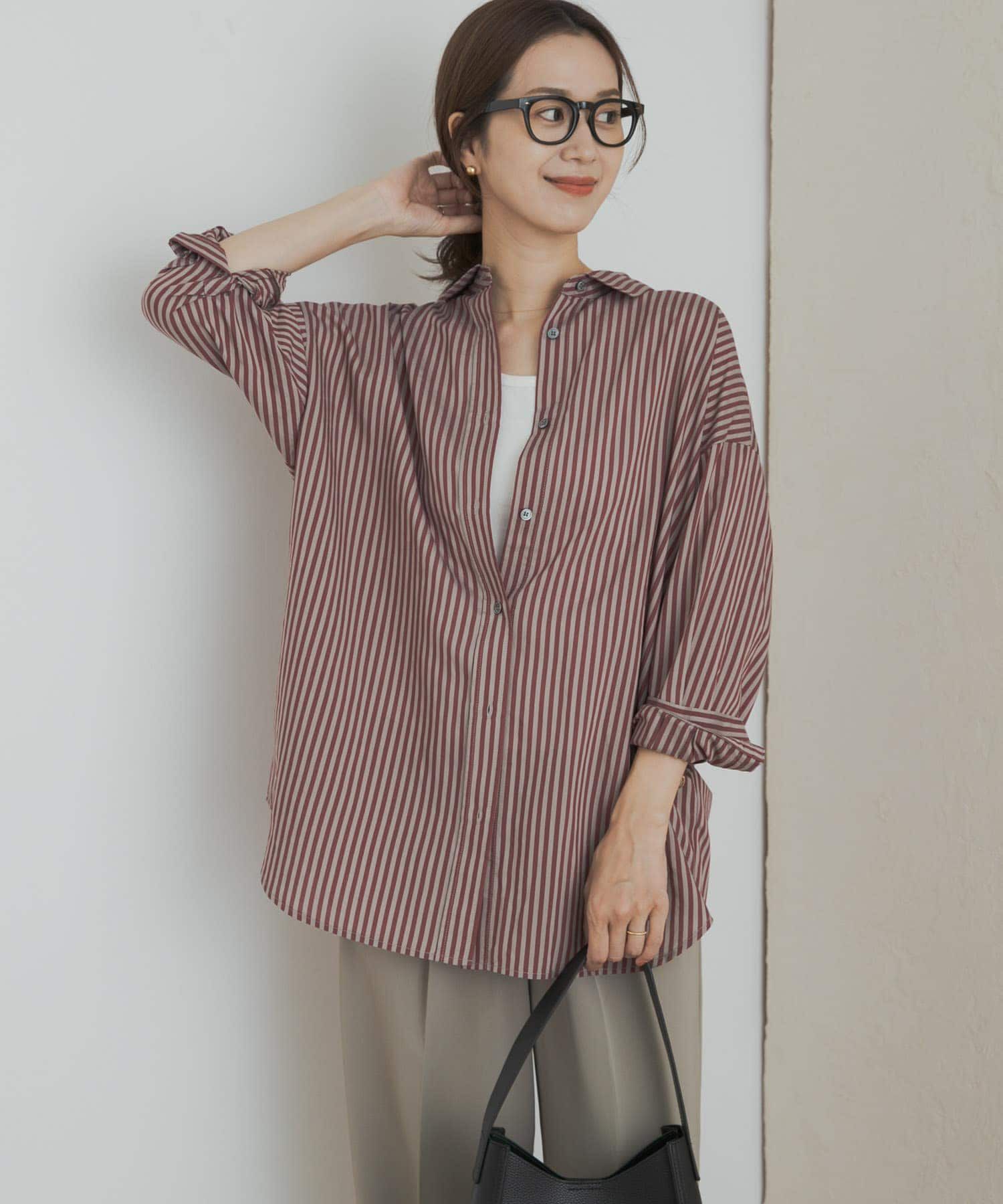 URBAN RESEARCH DOORS「ストライプオーバーシャツ」|シャツ・ブラウス|