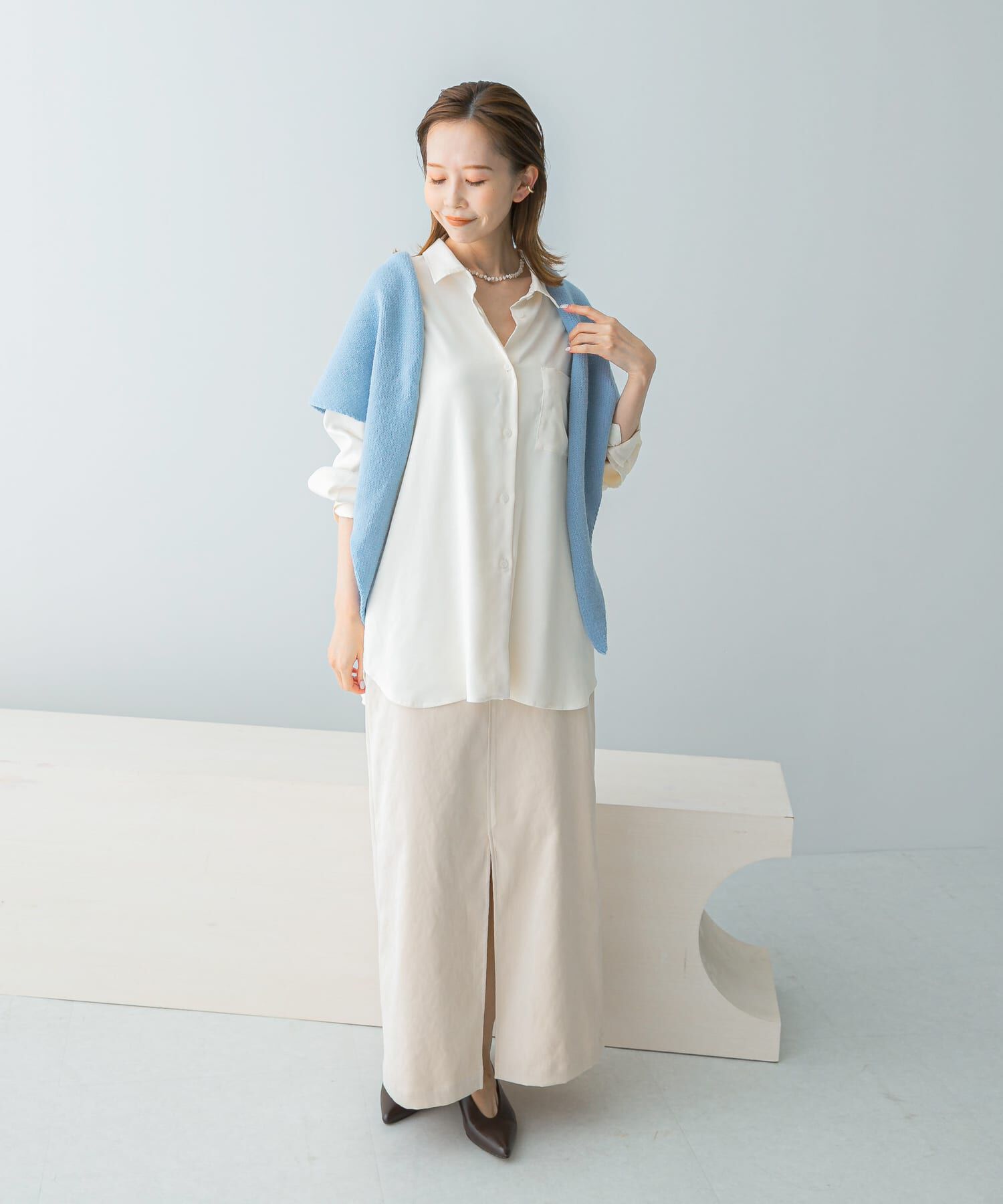 URBAN RESEARCH ROSSO「ピーチタッチデザインシャツ」|シャツ・ブラウス|