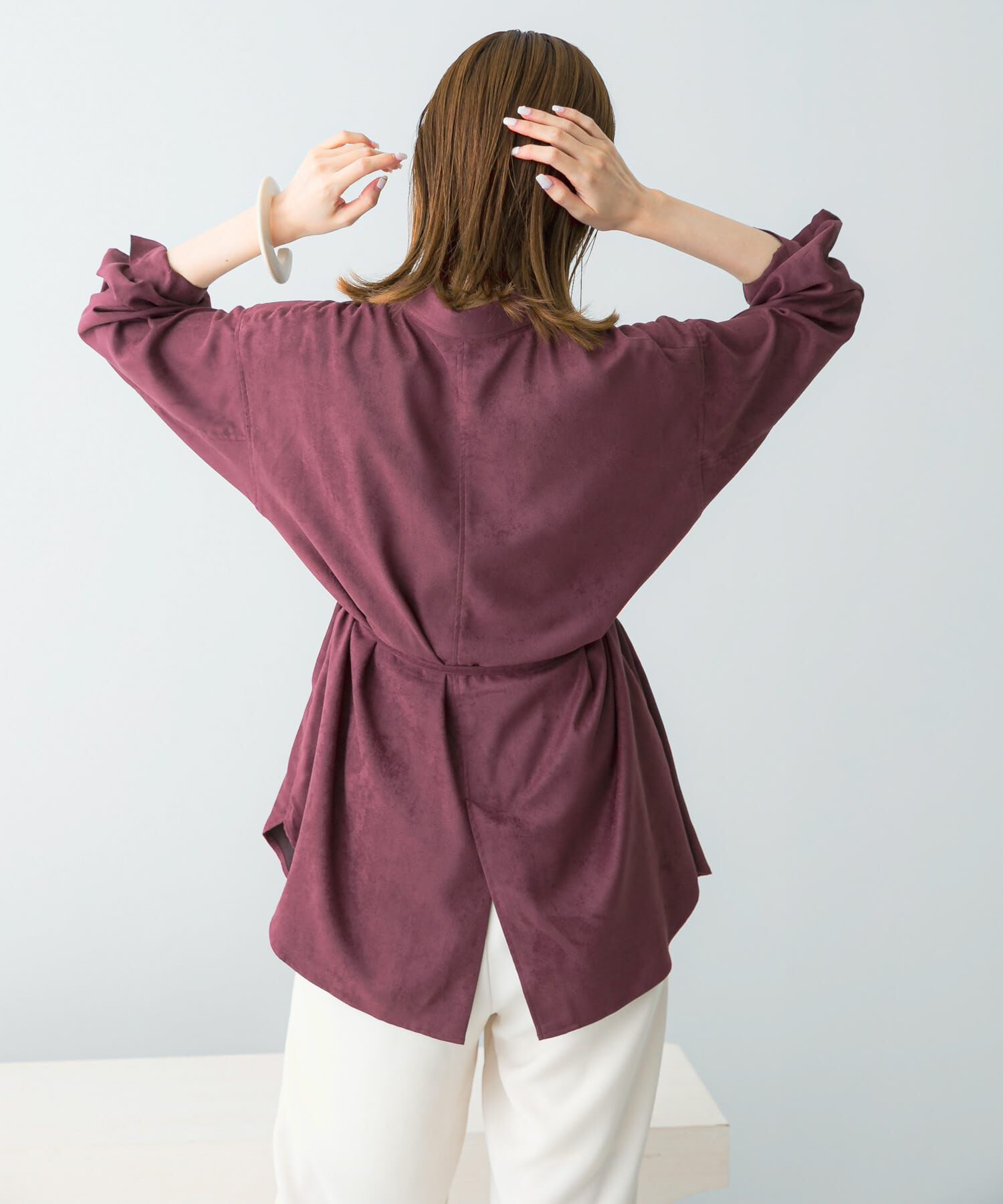 URBAN RESEARCH ROSSO「ピーチタッチデザインシャツ」|シャツ・ブラウス|レッド系その他