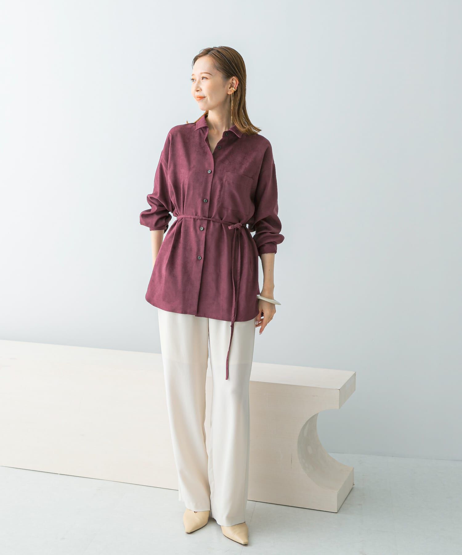 URBAN RESEARCH ROSSO「ピーチタッチデザインシャツ」|シャツ・ブラウス|