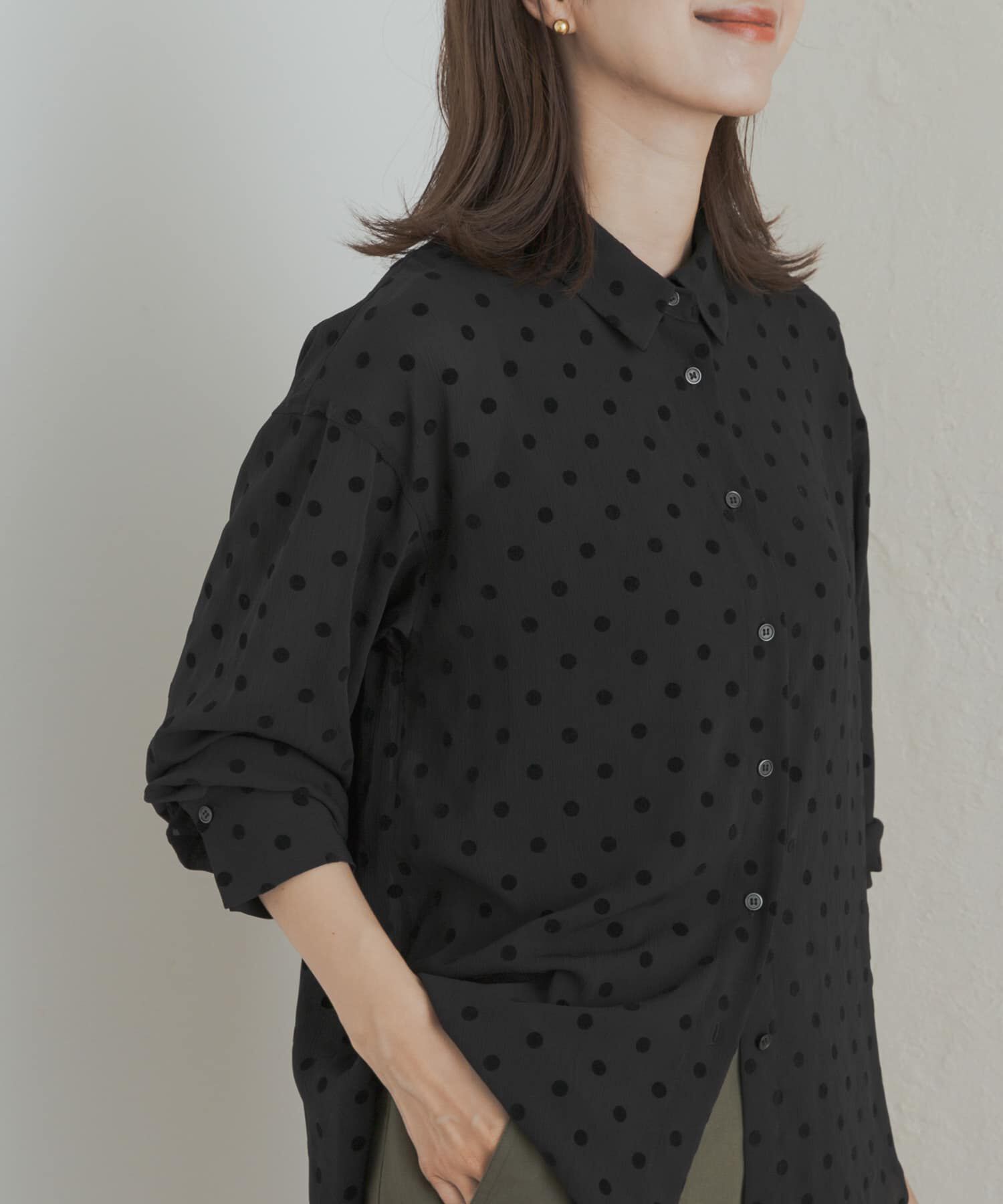 URBAN RESEARCH DOORS「フロッキードットシャツ」|シャツ・ブラウス|