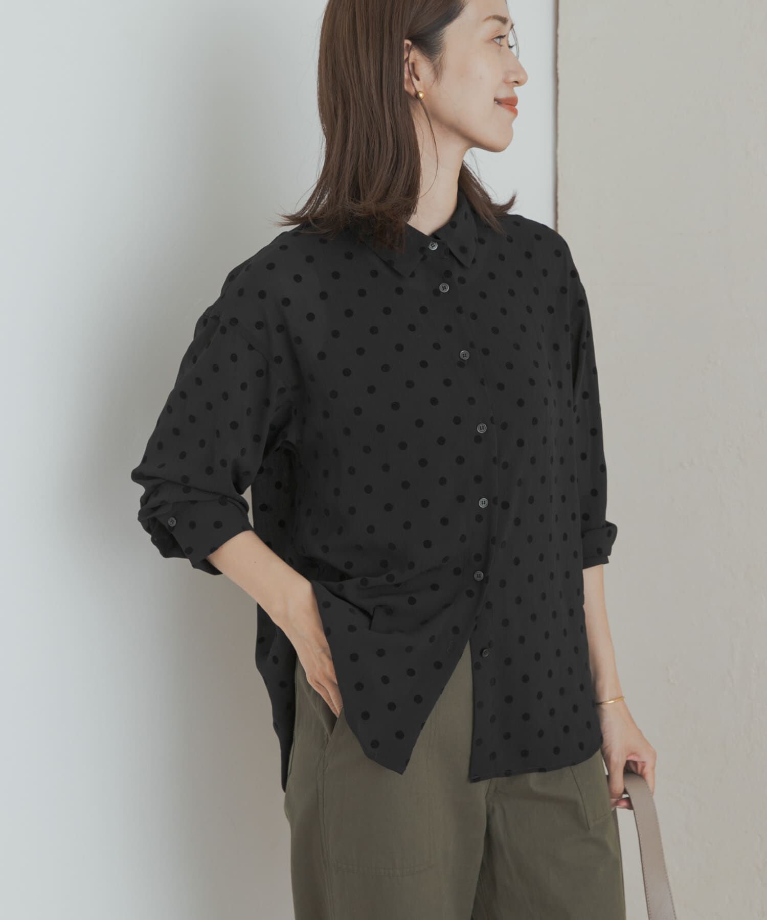 URBAN RESEARCH DOORS「フロッキードットシャツ」|シャツ・ブラウス|