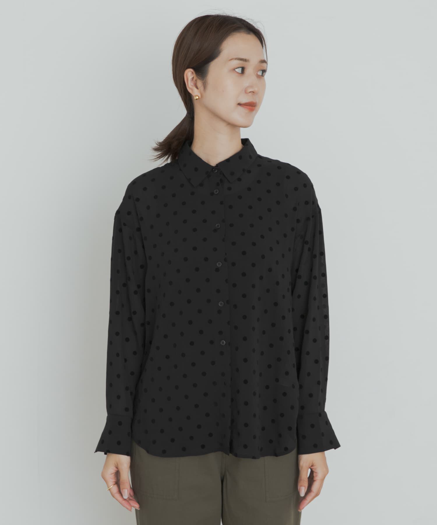 URBAN RESEARCH DOORS「フロッキードットシャツ」|シャツ・ブラウス|