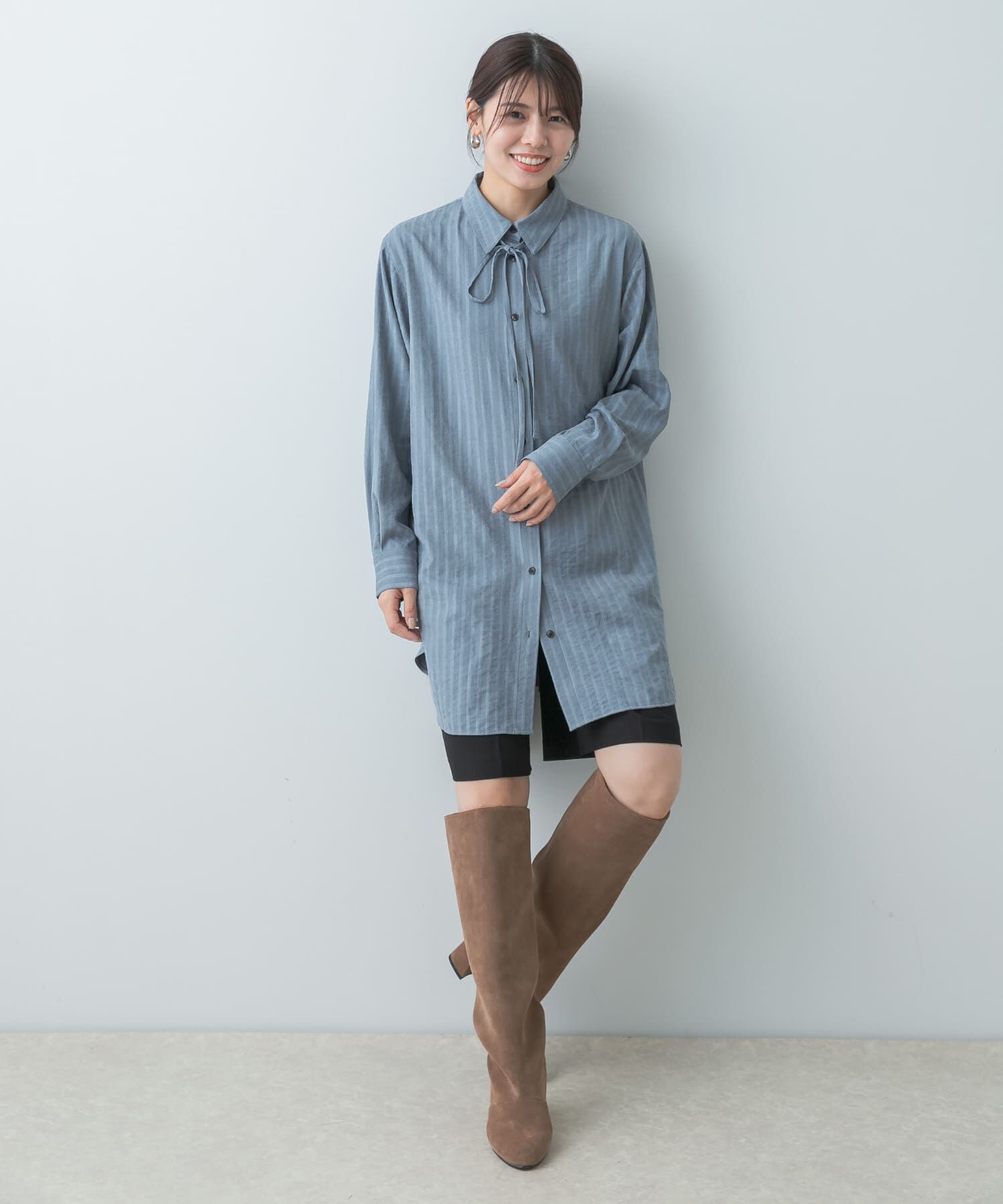 URBAN RESEARCH ROSSO「F by ROSSO　マルチWAYスエードタッチシャツ」|シャツ・ブラウス|