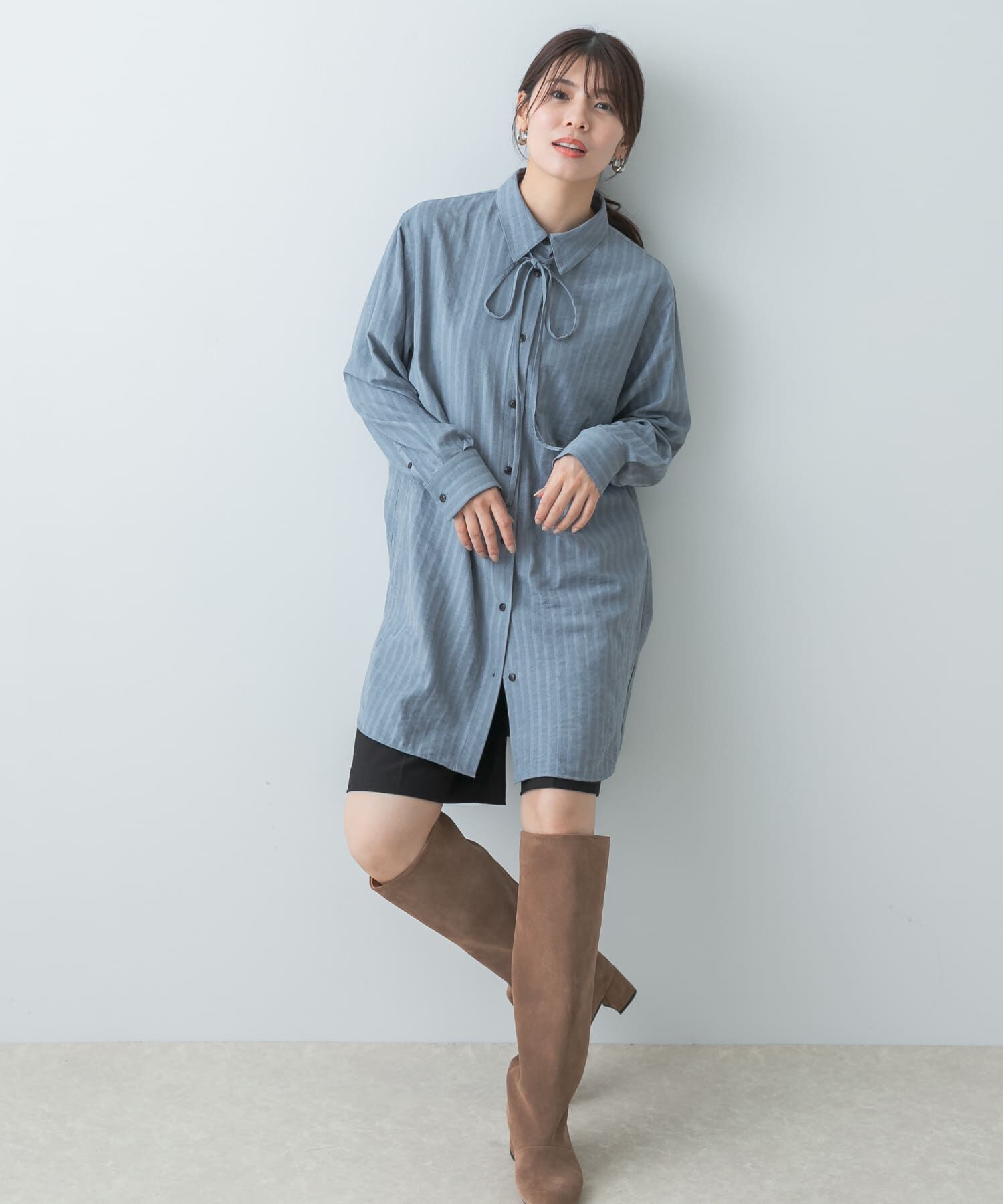 URBAN RESEARCH ROSSO「F by ROSSO　マルチWAYスエードタッチシャツ」|シャツ・ブラウス|