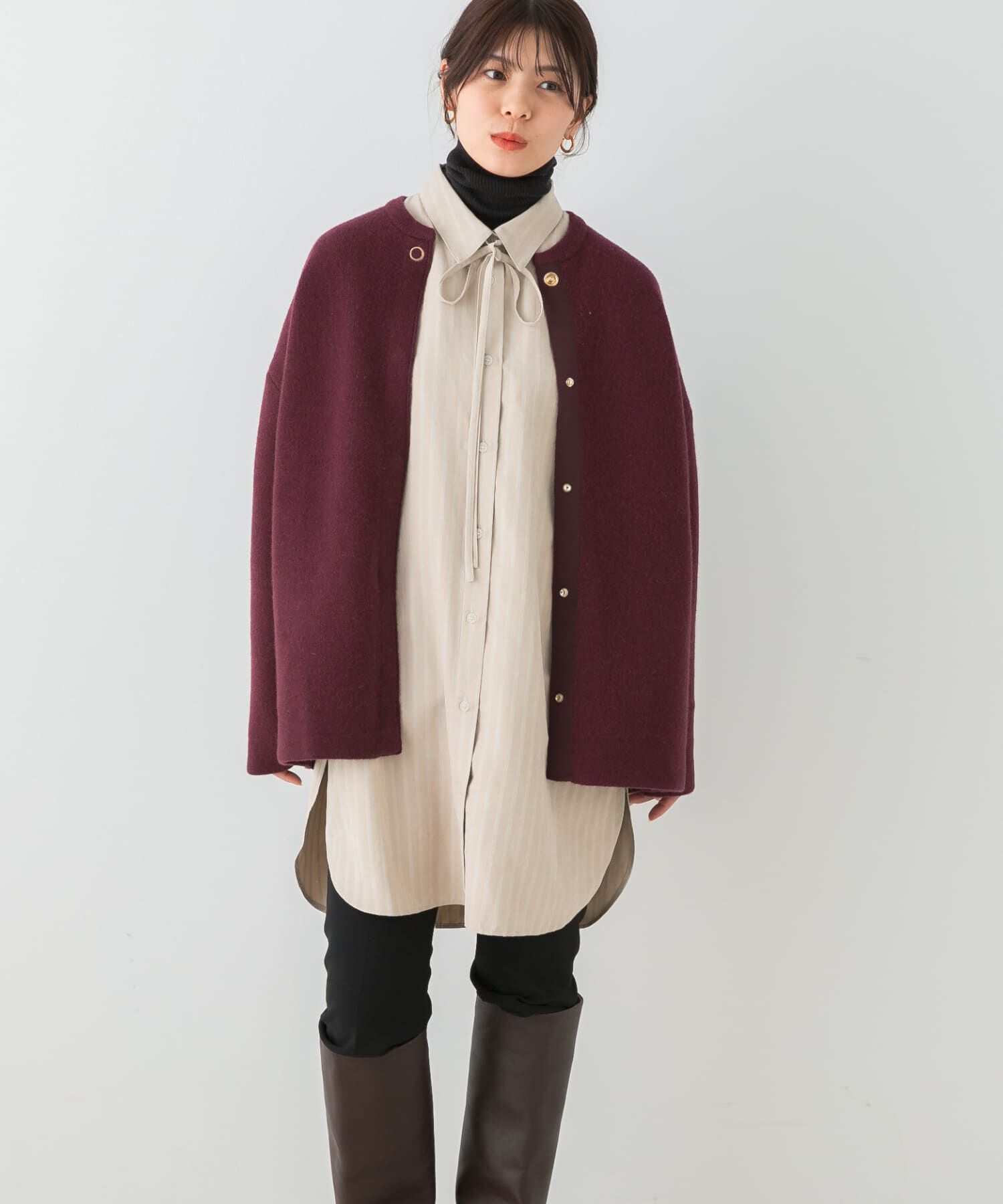 URBAN RESEARCH ROSSO「F by ROSSO　マルチWAYスエードタッチシャツ」|シャツ・ブラウス|