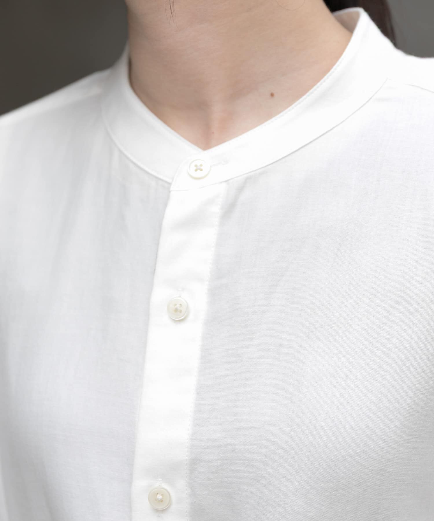 URBAN RESEARCH DOORS「FORK&SPOON　バンドカラーダブルクロスシャツ」|シャツ・ブラウス|