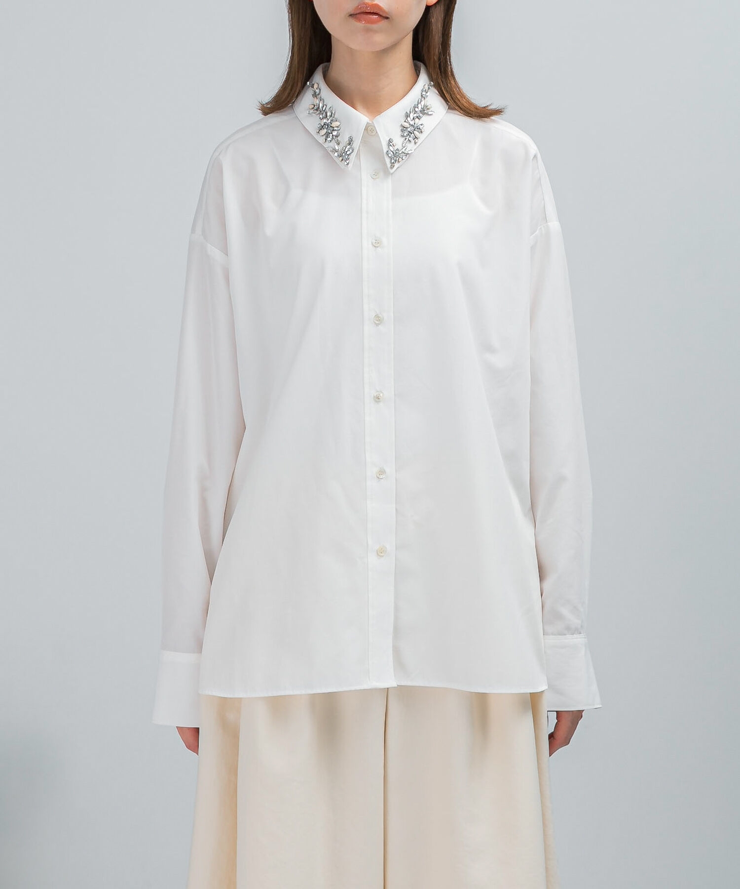 URBAN RESEARCH ROSSO「2WAYビジュー付オーバーシャツ」|シャツ・ブラウス|