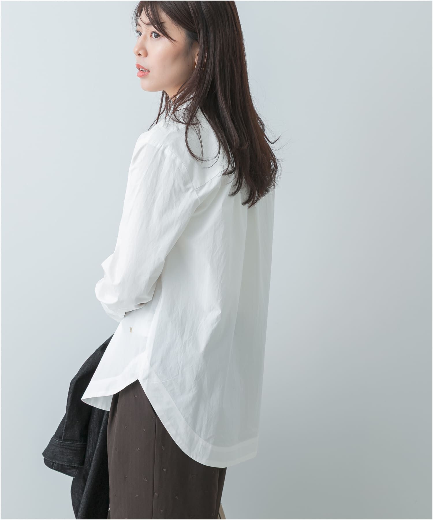 URBAN RESEARCH ROSSO「F by ROSSO　トリミングレースビッグカラーシャツ」|シャツ・ブラウス|