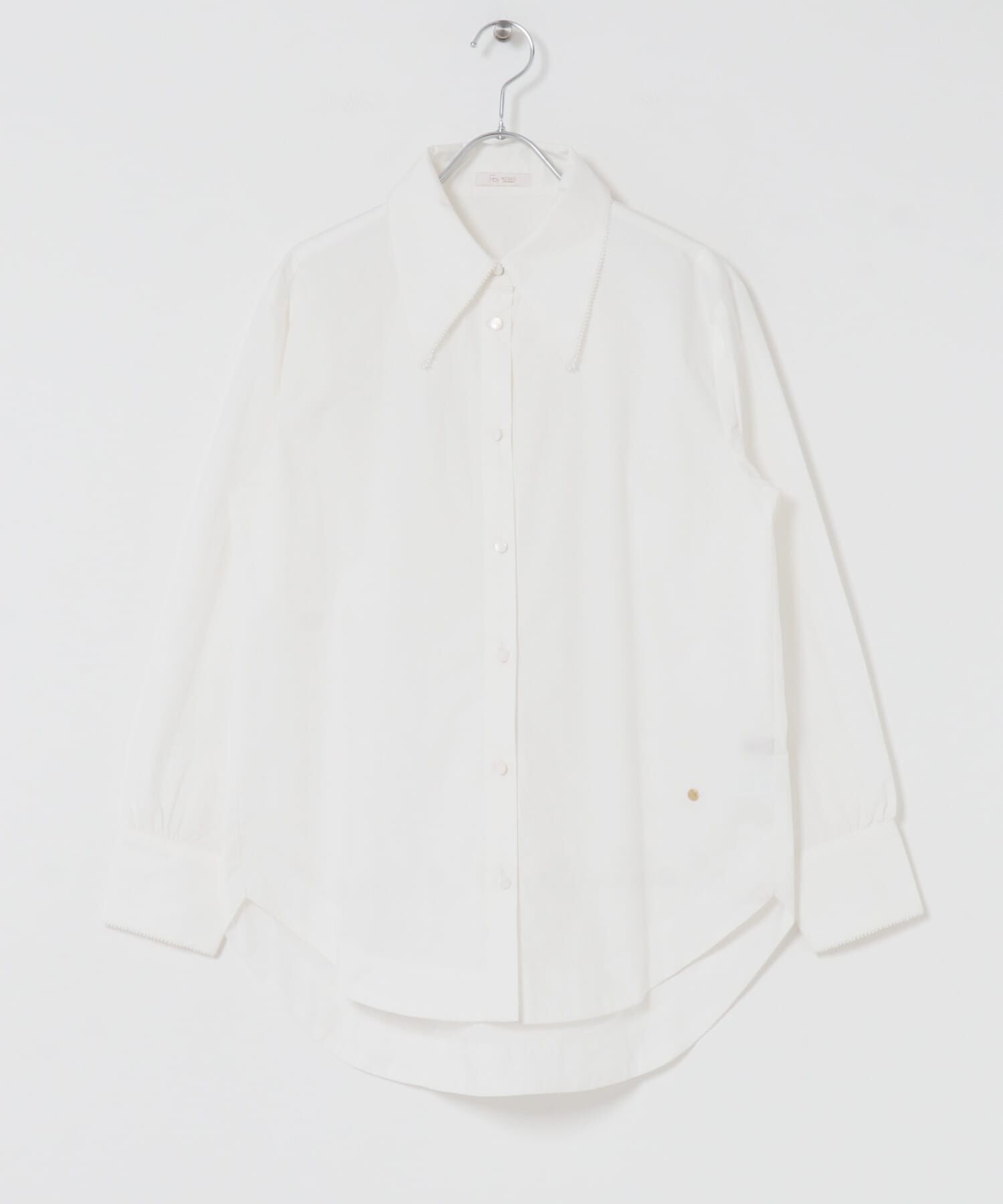 URBAN RESEARCH ROSSO「F by ROSSO　トリミングレースビッグカラーシャツ」|シャツ・ブラウス|