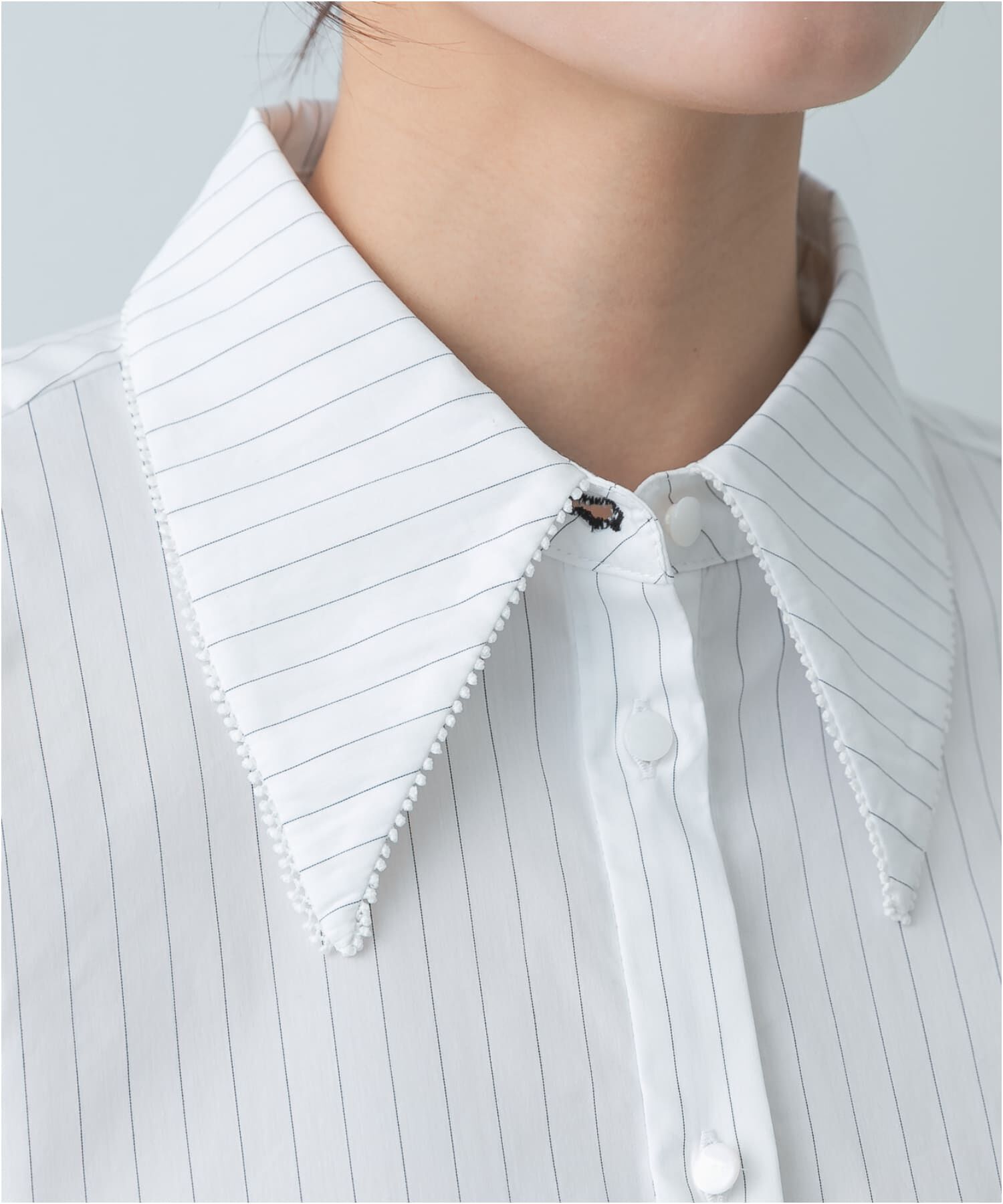 URBAN RESEARCH ROSSO「F by ROSSO　トリミングレースビッグカラーシャツ」|シャツ・ブラウス|