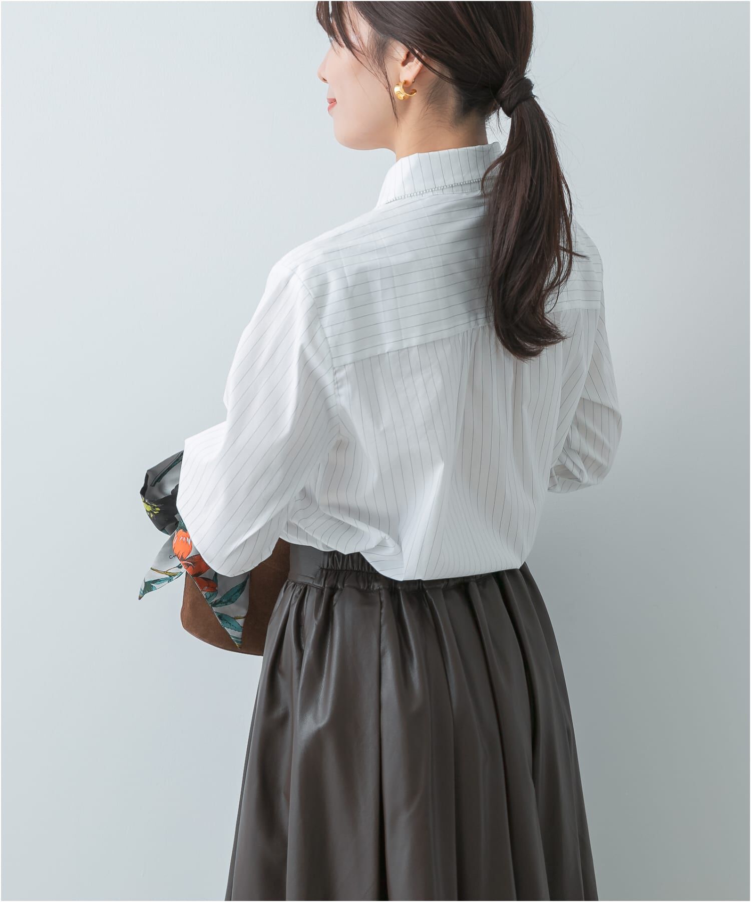 URBAN RESEARCH ROSSO「F by ROSSO　トリミングレースビッグカラーシャツ」|シャツ・ブラウス|