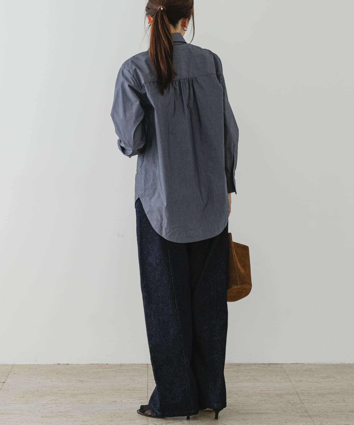 URBAN RESEARCH ROSSO「F by ROSSO　トリミングレースビッグカラーシャツ」|シャツ・ブラウス|