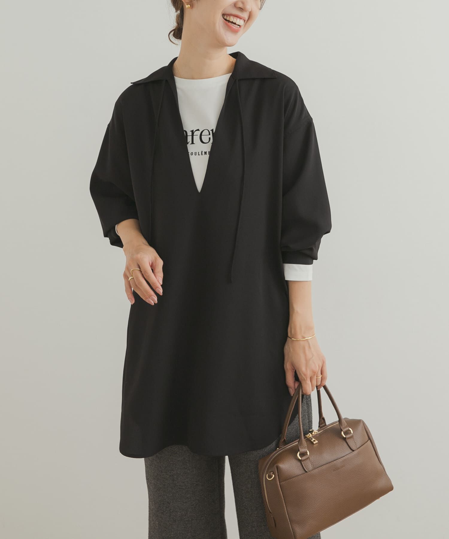 URBAN RESEARCH DOORS「スキッパーチュニックシャツ」|シャツ・ブラウス|