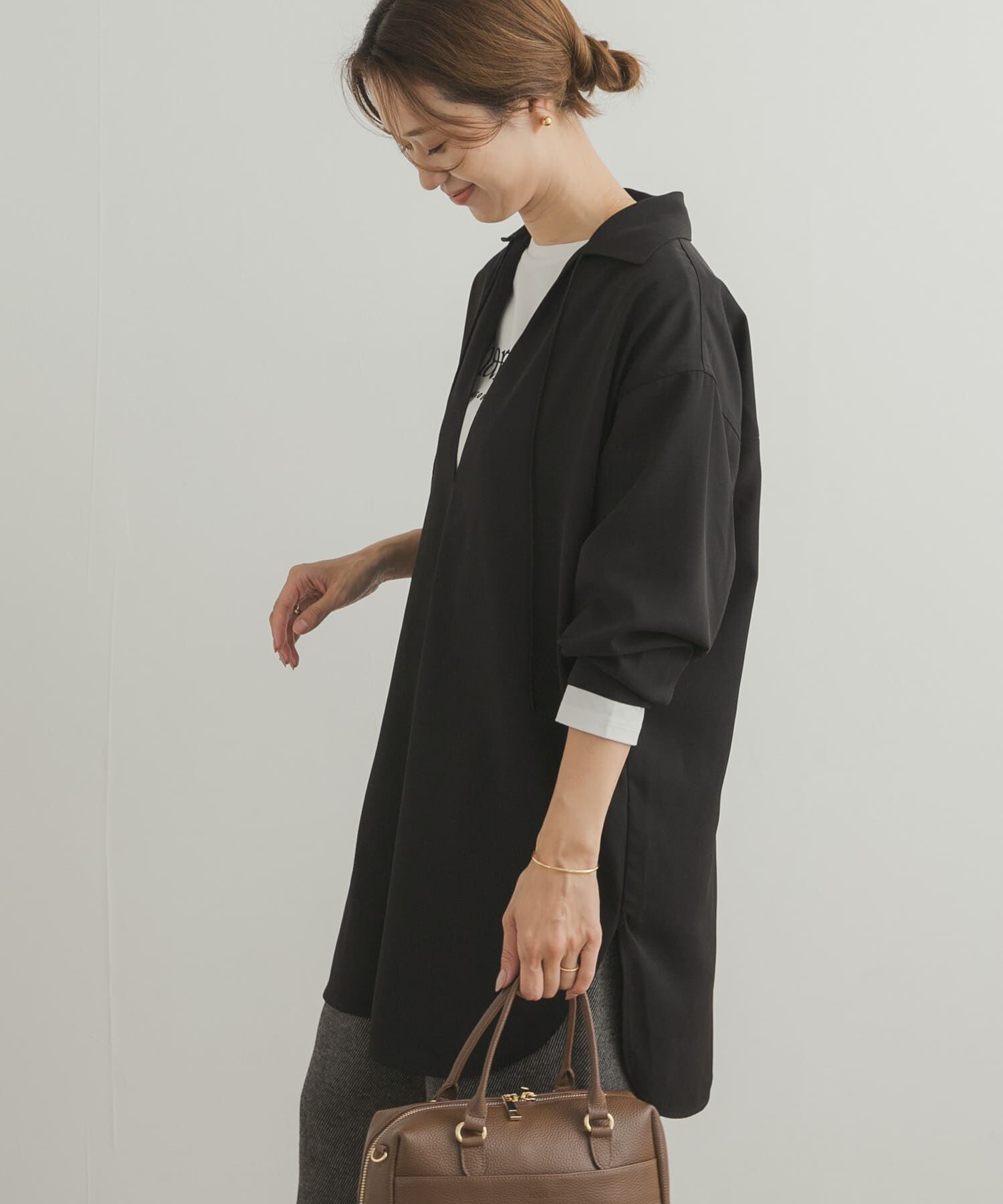 URBAN RESEARCH DOORS「スキッパーチュニックシャツ」|シャツ・ブラウス|