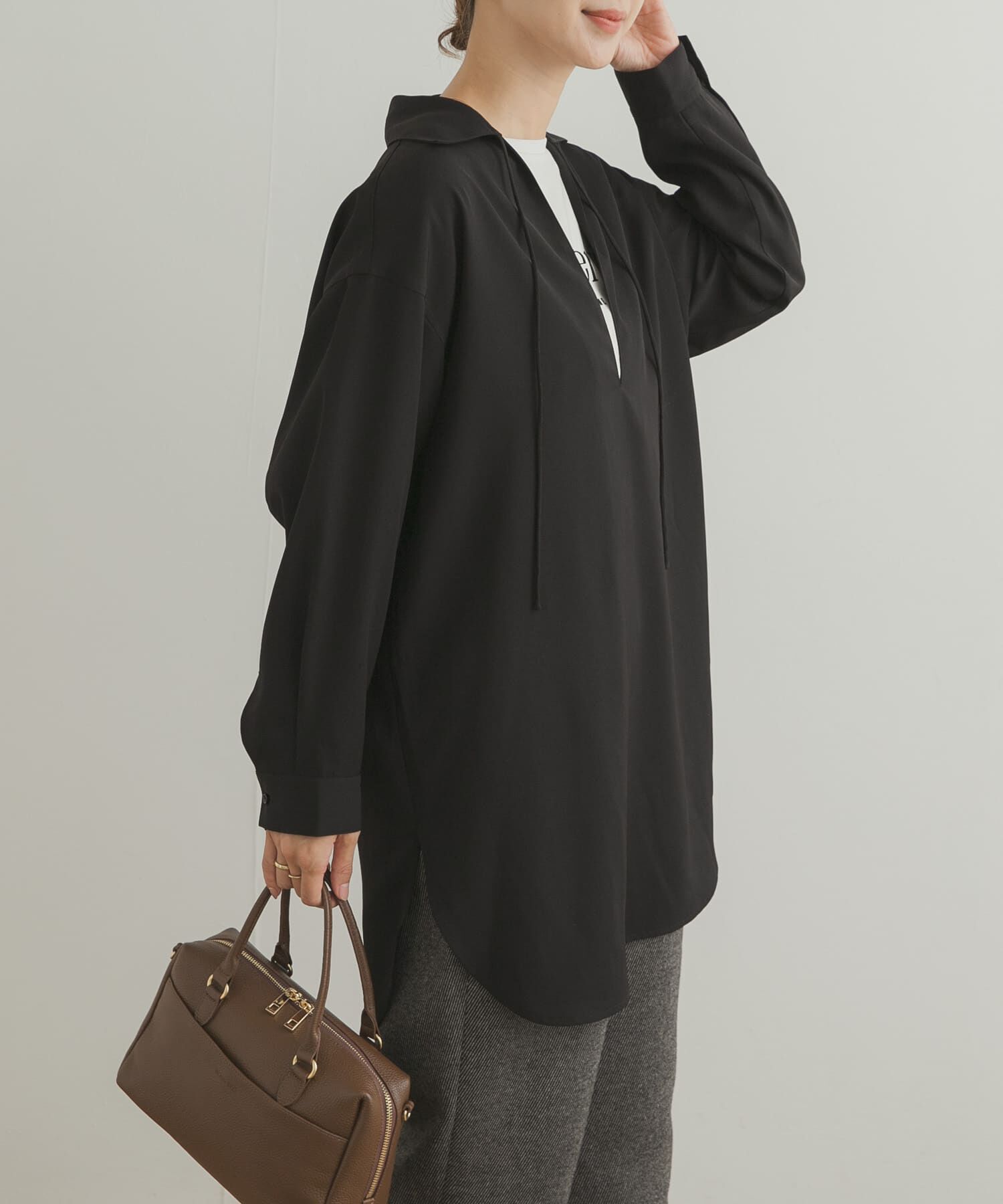 URBAN RESEARCH DOORS「スキッパーチュニックシャツ」|シャツ・ブラウス|