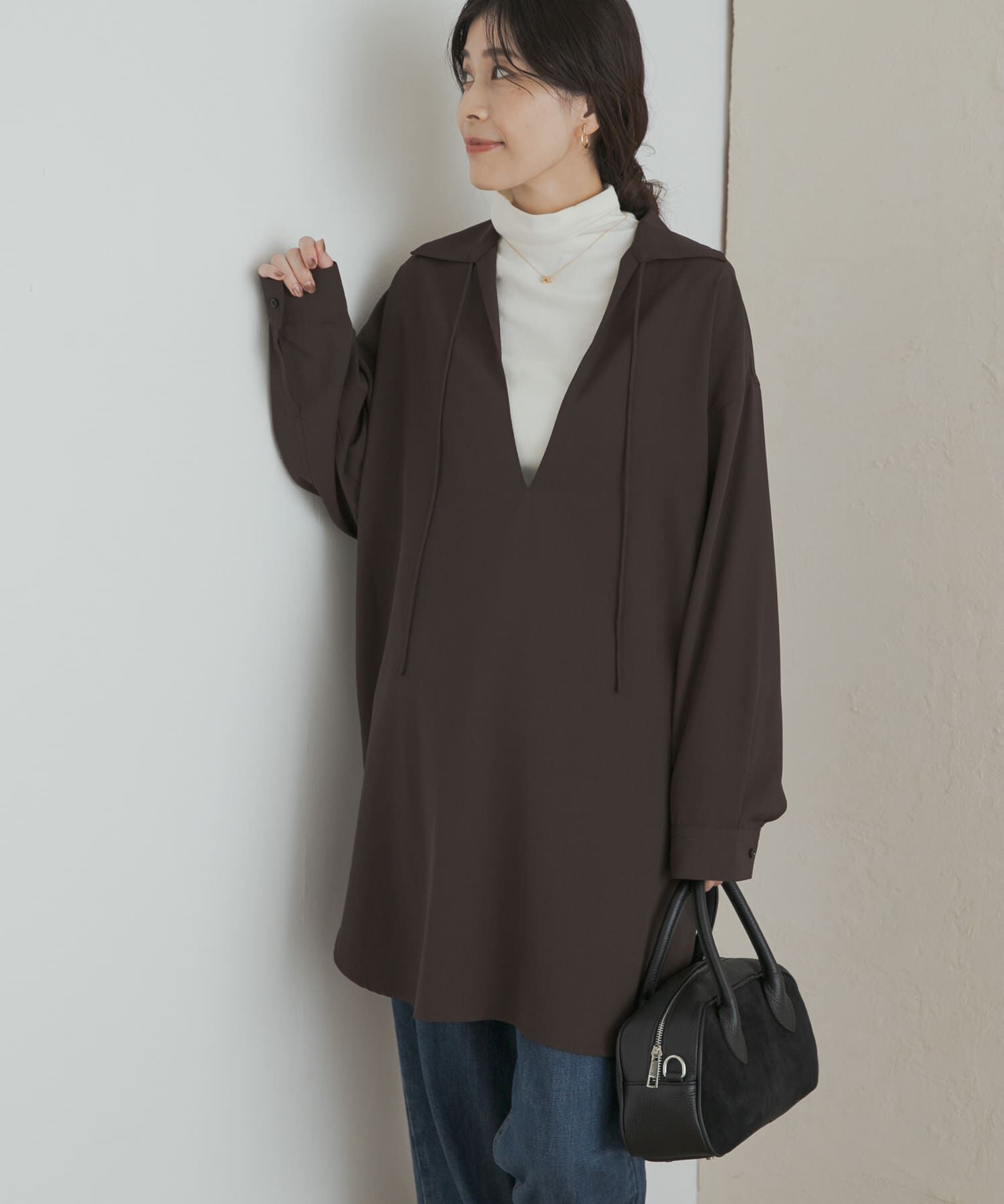 URBAN RESEARCH DOORS「スキッパーチュニックシャツ」|シャツ・ブラウス|