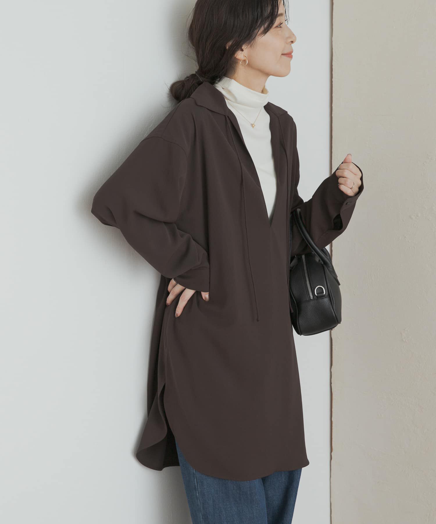 URBAN RESEARCH DOORS「スキッパーチュニックシャツ」|シャツ・ブラウス|