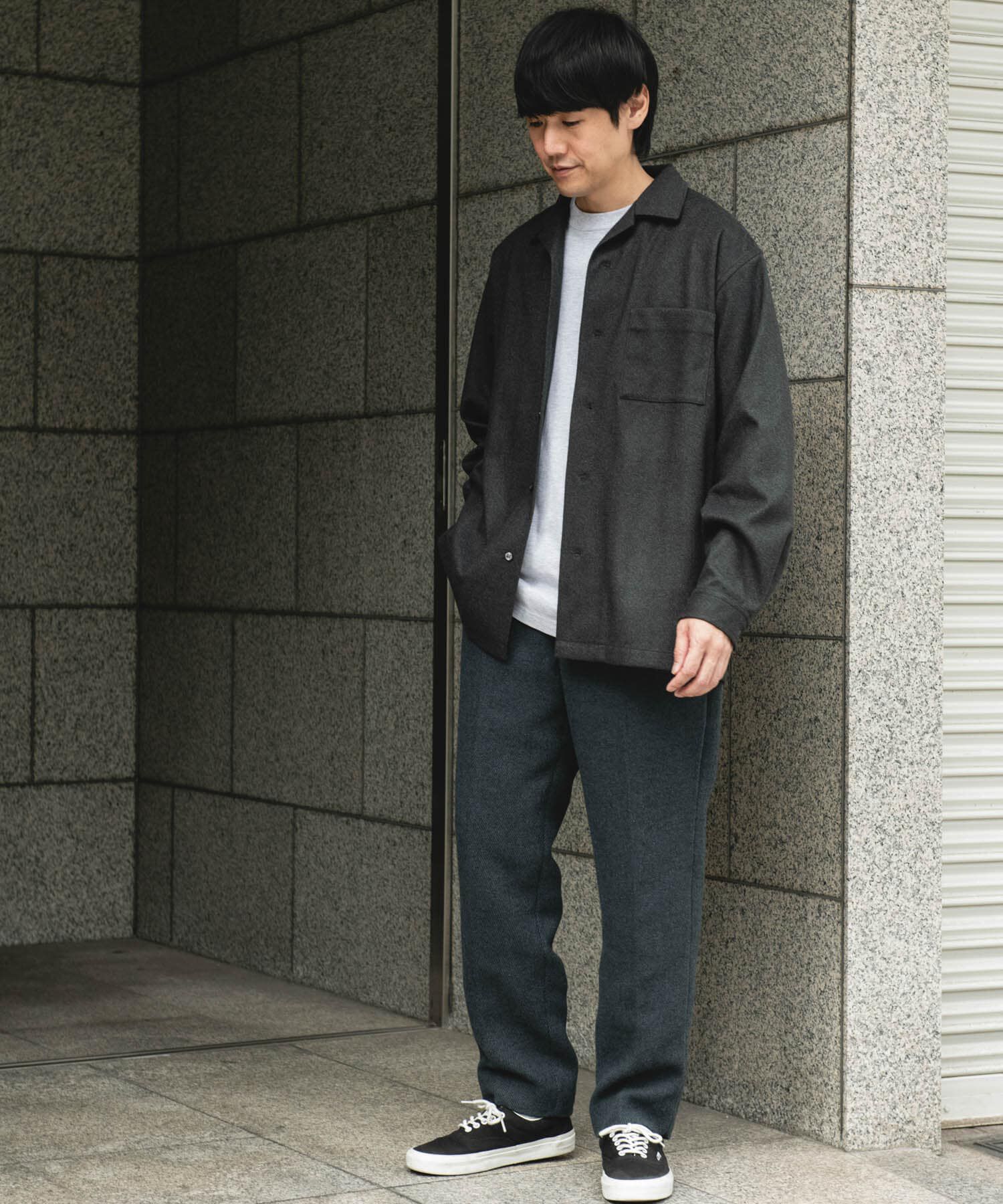 URBAN RESEARCH DOORS「ジャージメルトンオープンカラーシャツ」|シャツ・ブラウス|