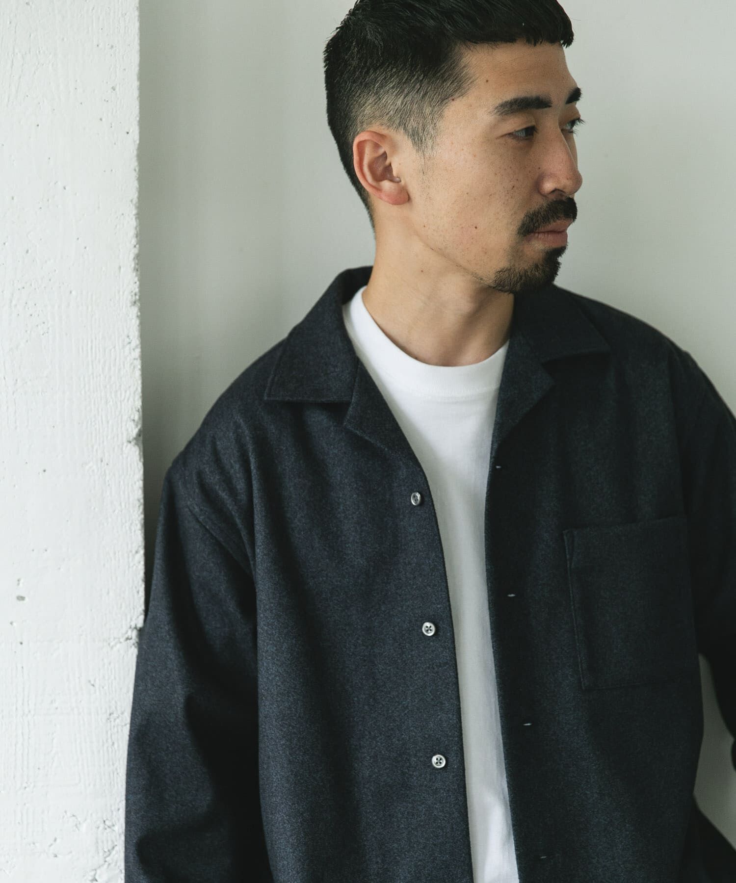 URBAN RESEARCH DOORS「ジャージメルトンオープンカラーシャツ」|シャツ・ブラウス|