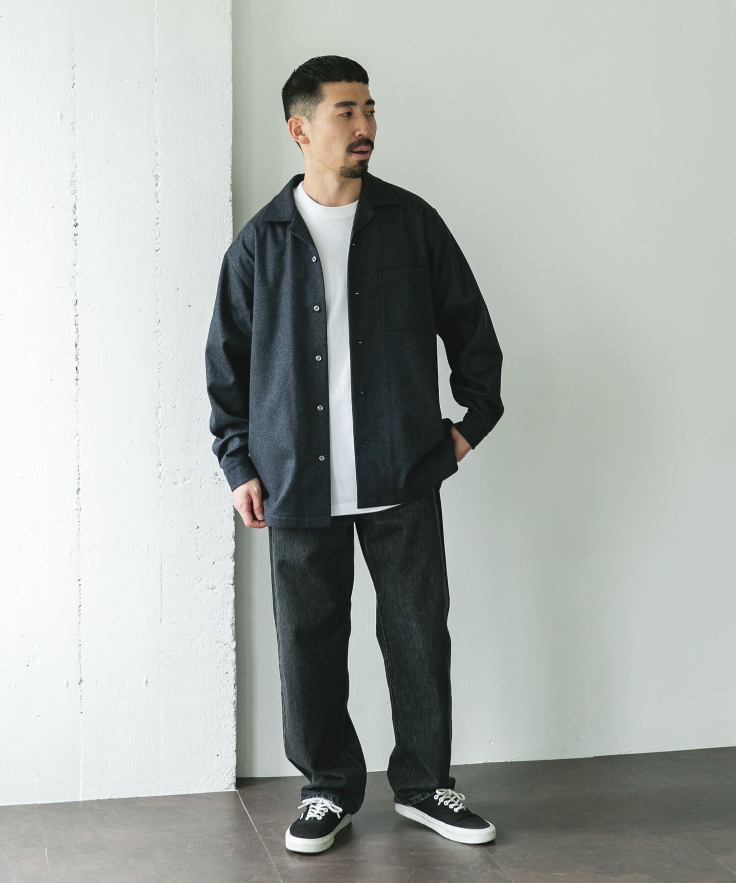 URBAN RESEARCH DOORS「ジャージメルトンオープンカラーシャツ」|シャツ・ブラウス|