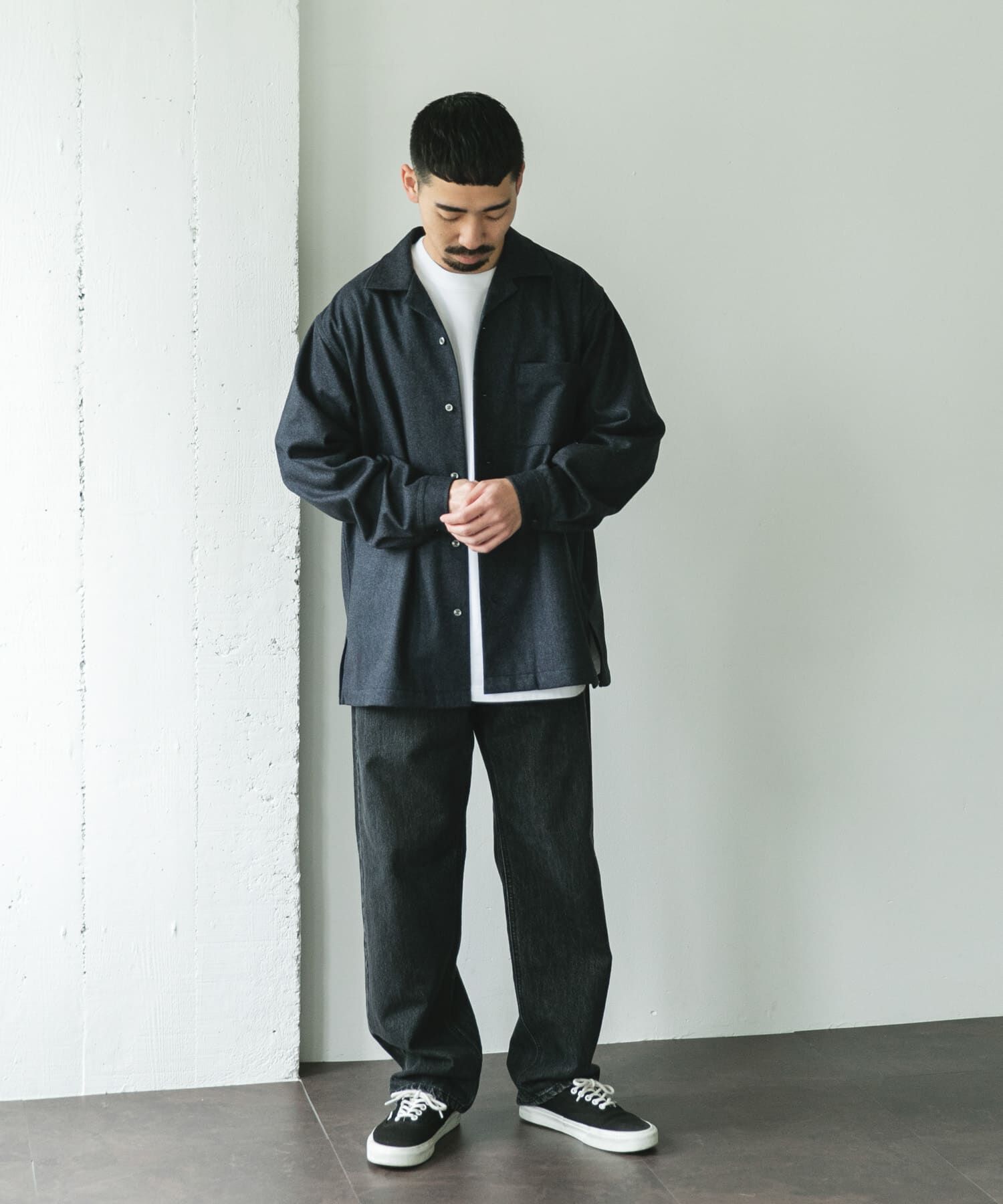 URBAN RESEARCH DOORS「ジャージメルトンオープンカラーシャツ」|シャツ・ブラウス|