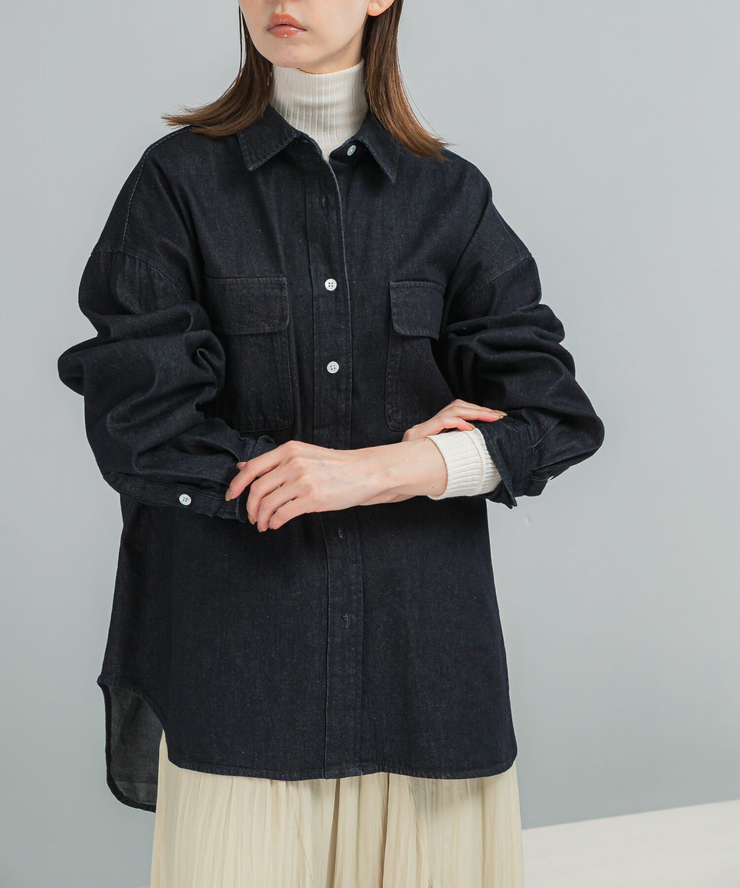 URBAN RESEARCH ROSSO「『WEB限定』デニムオーバーシャツ」|シャツ・ブラウス|