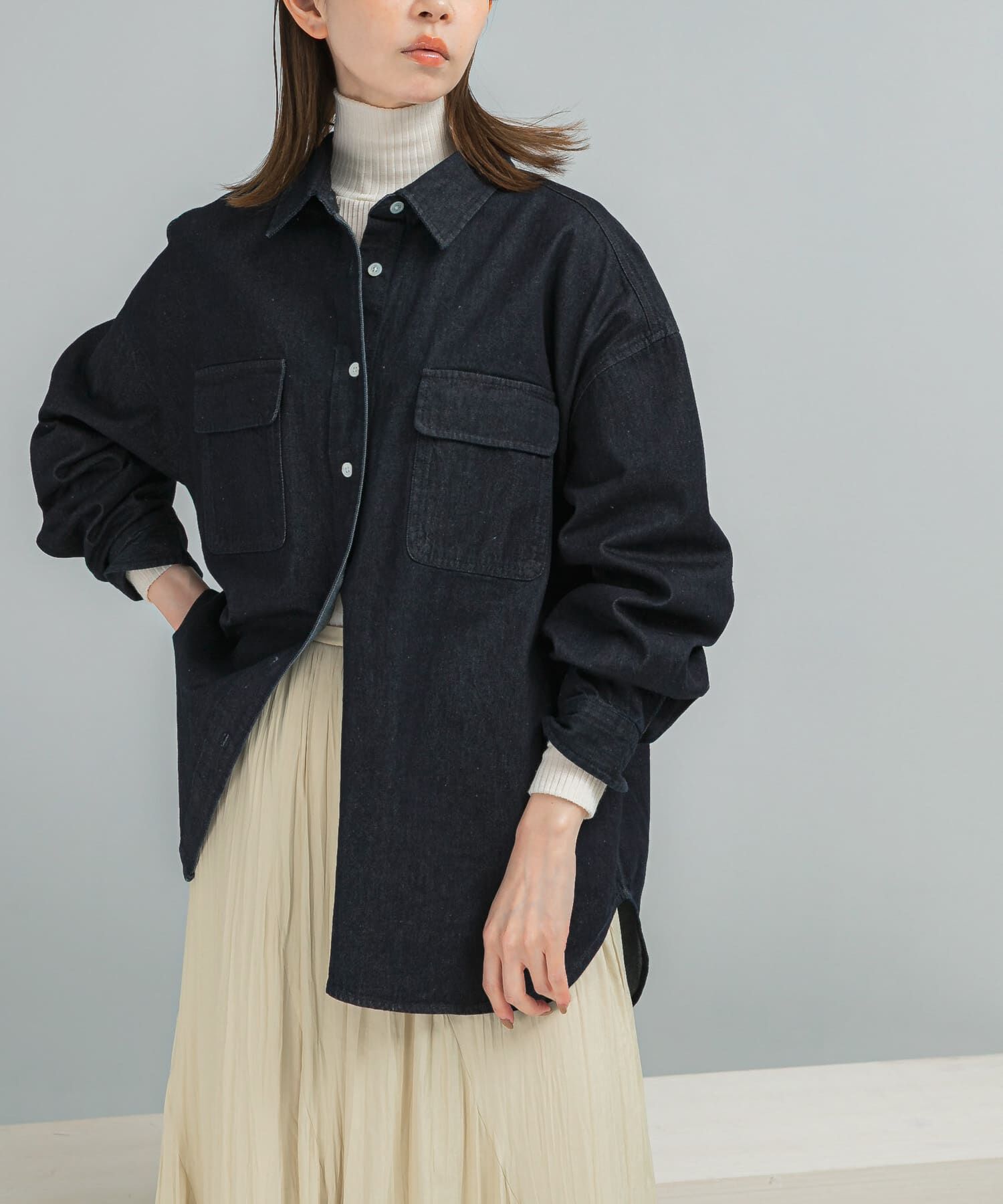 URBAN RESEARCH ROSSO「『WEB限定』デニムオーバーシャツ」|シャツ・ブラウス|