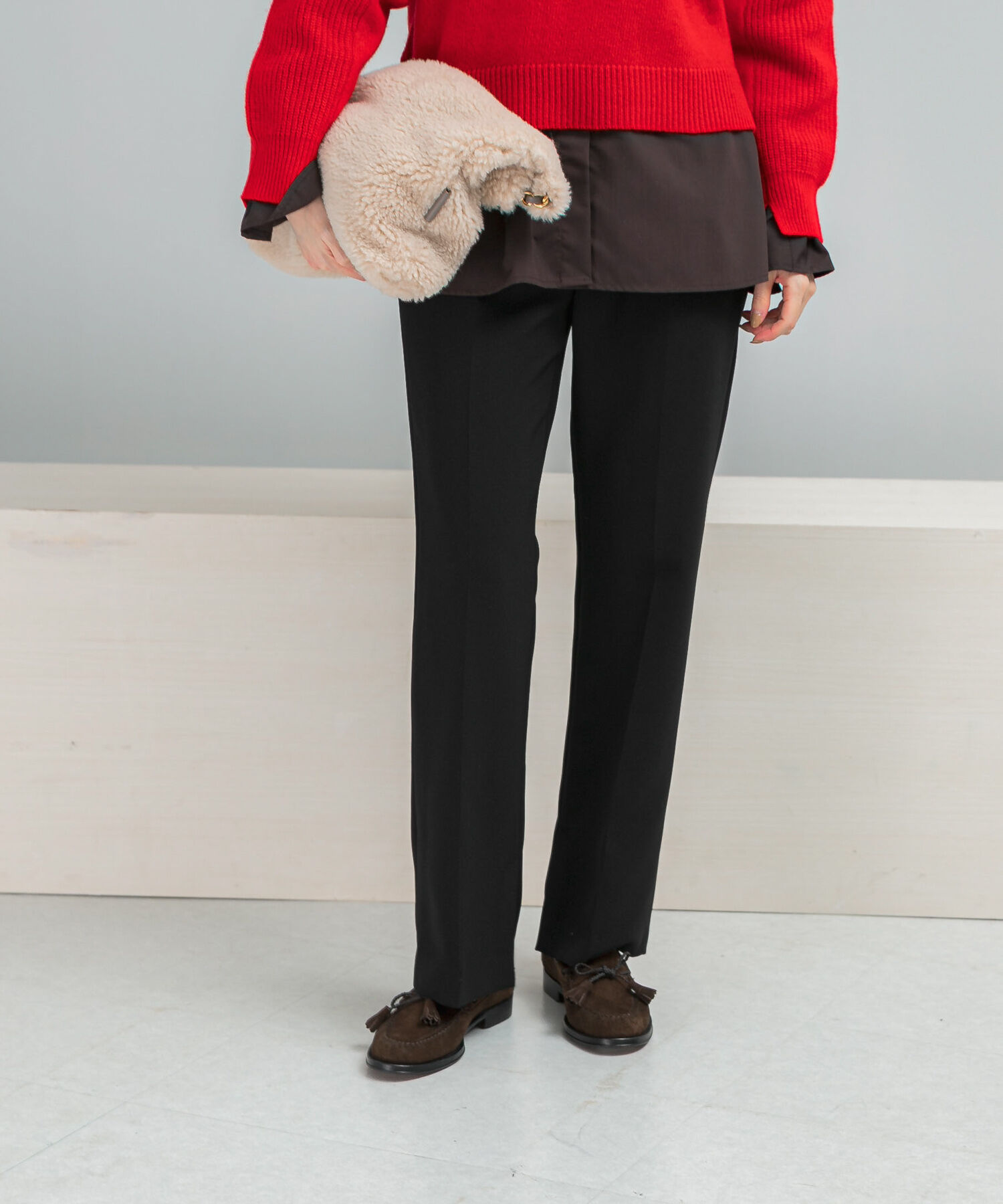 URBAN RESEARCH ROSSO「スリットフレアストレッチパンツ」|その他|ブラック