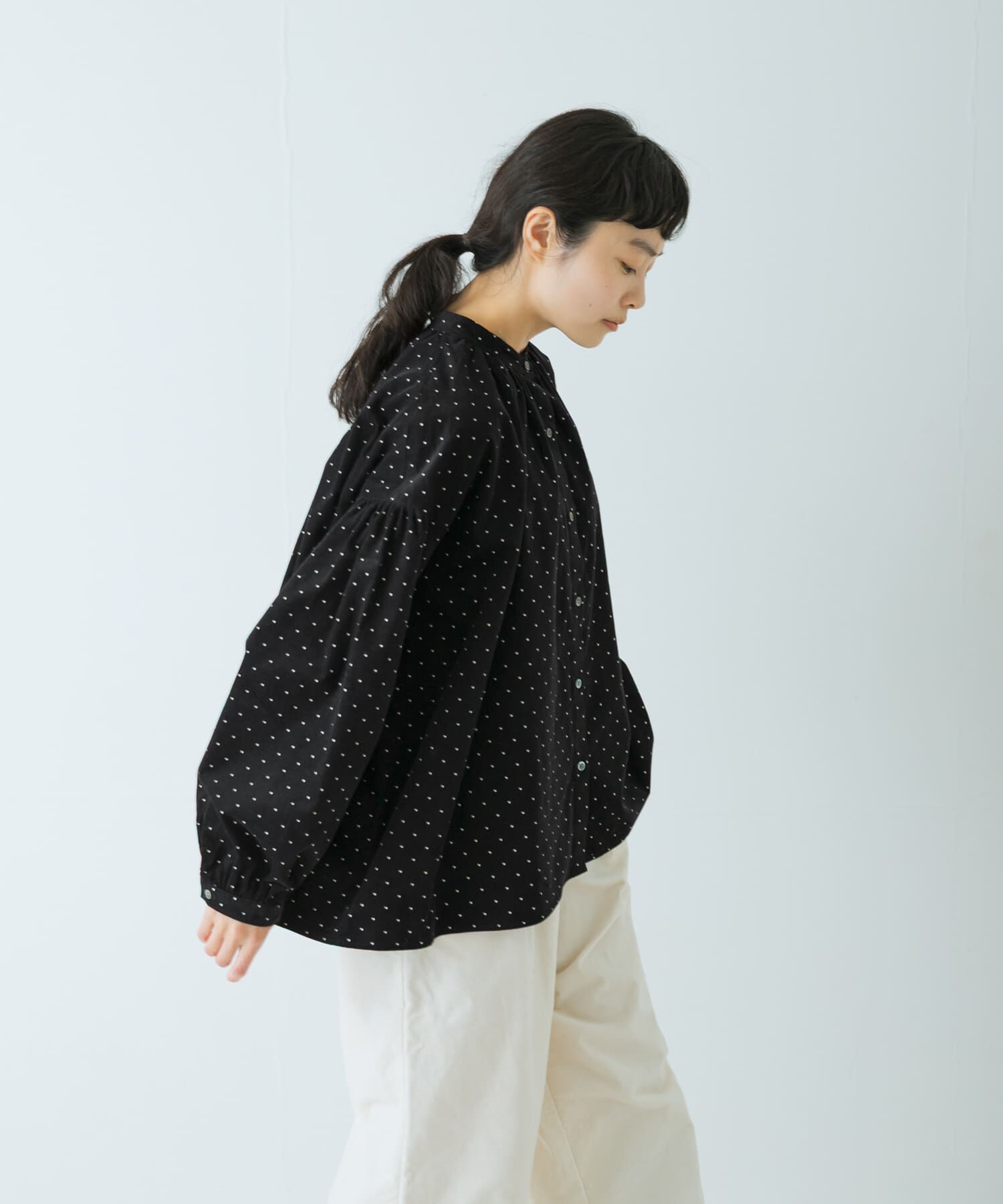 かぐれ「ドットコーデュロイブラウス」|シャツ・ブラウス|