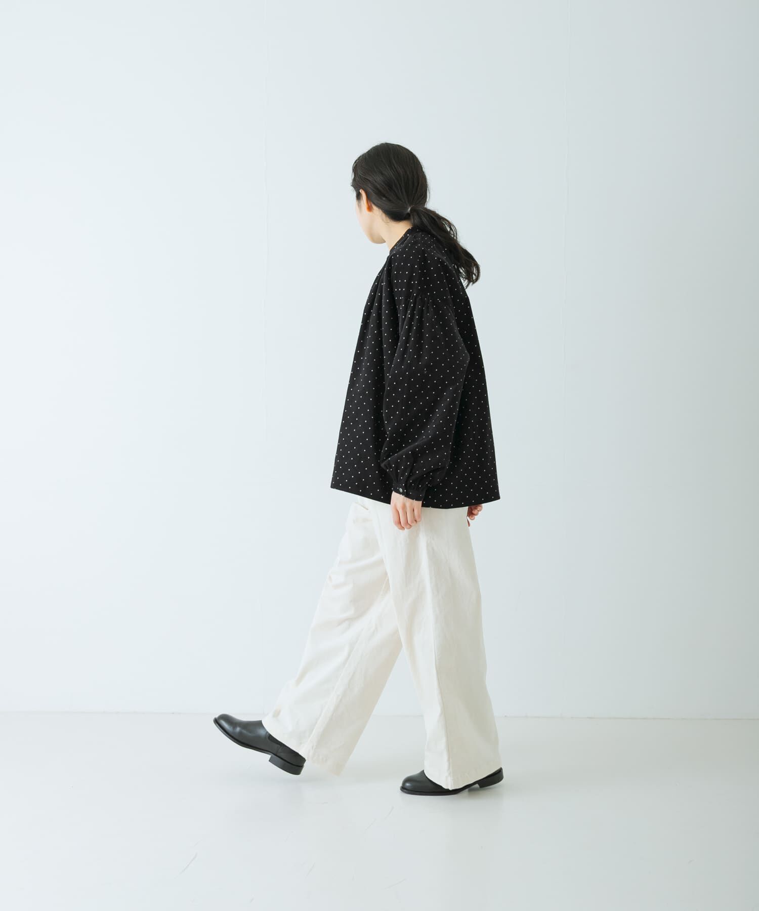 かぐれ「ドットコーデュロイブラウス」|シャツ・ブラウス|