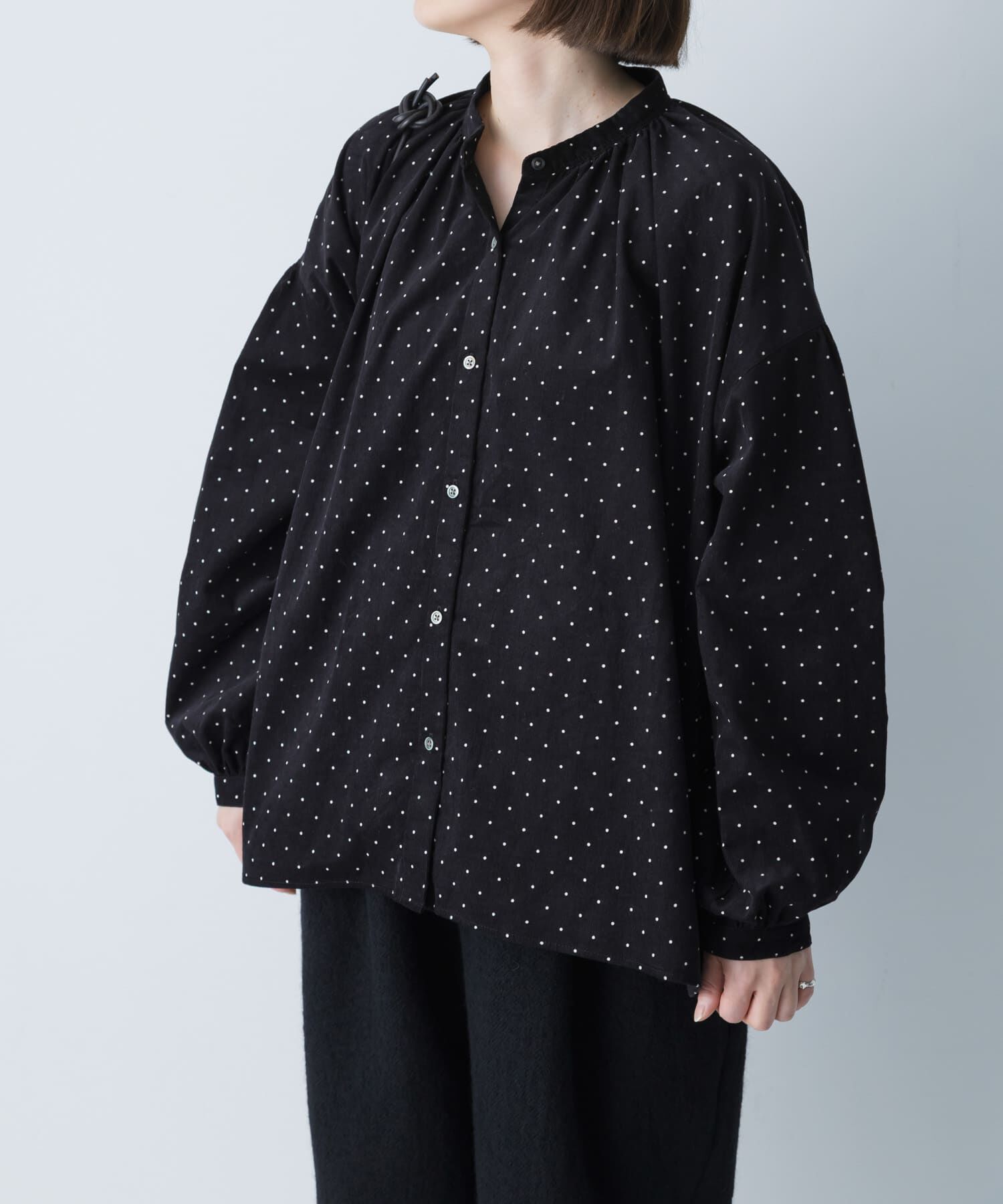 かぐれ「ドットコーデュロイブラウス」|シャツ・ブラウス|