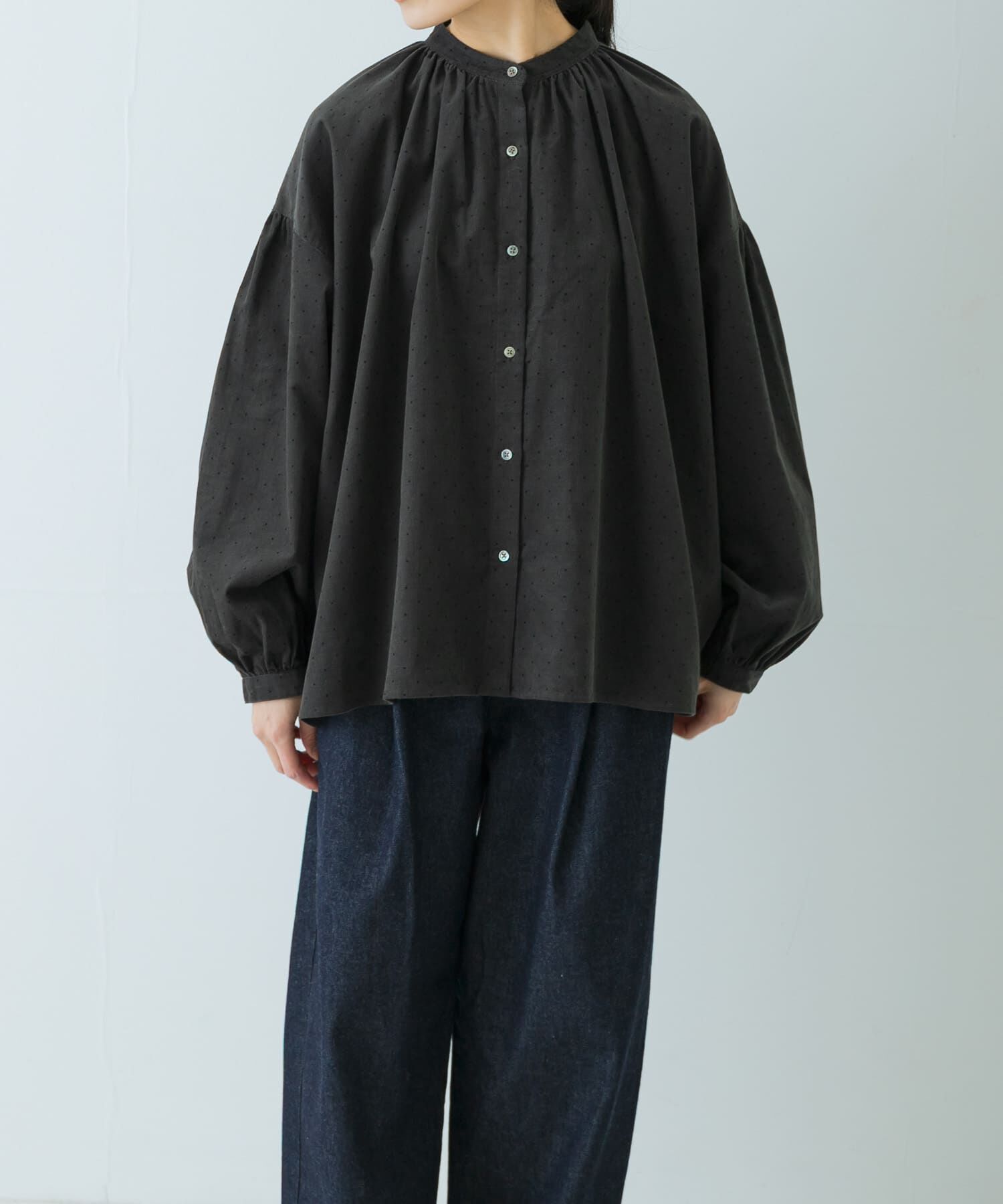 かぐれ「ドットコーデュロイブラウス」|シャツ・ブラウス|