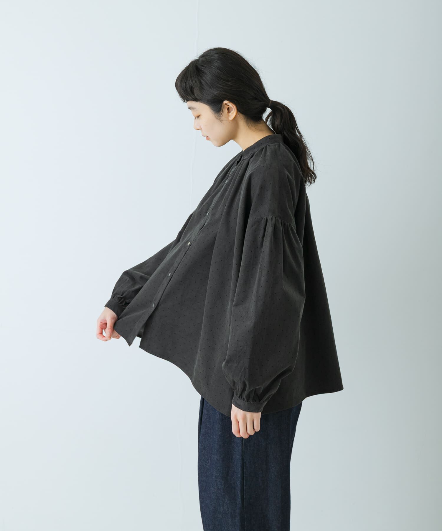 かぐれ「ドットコーデュロイブラウス」|シャツ・ブラウス|