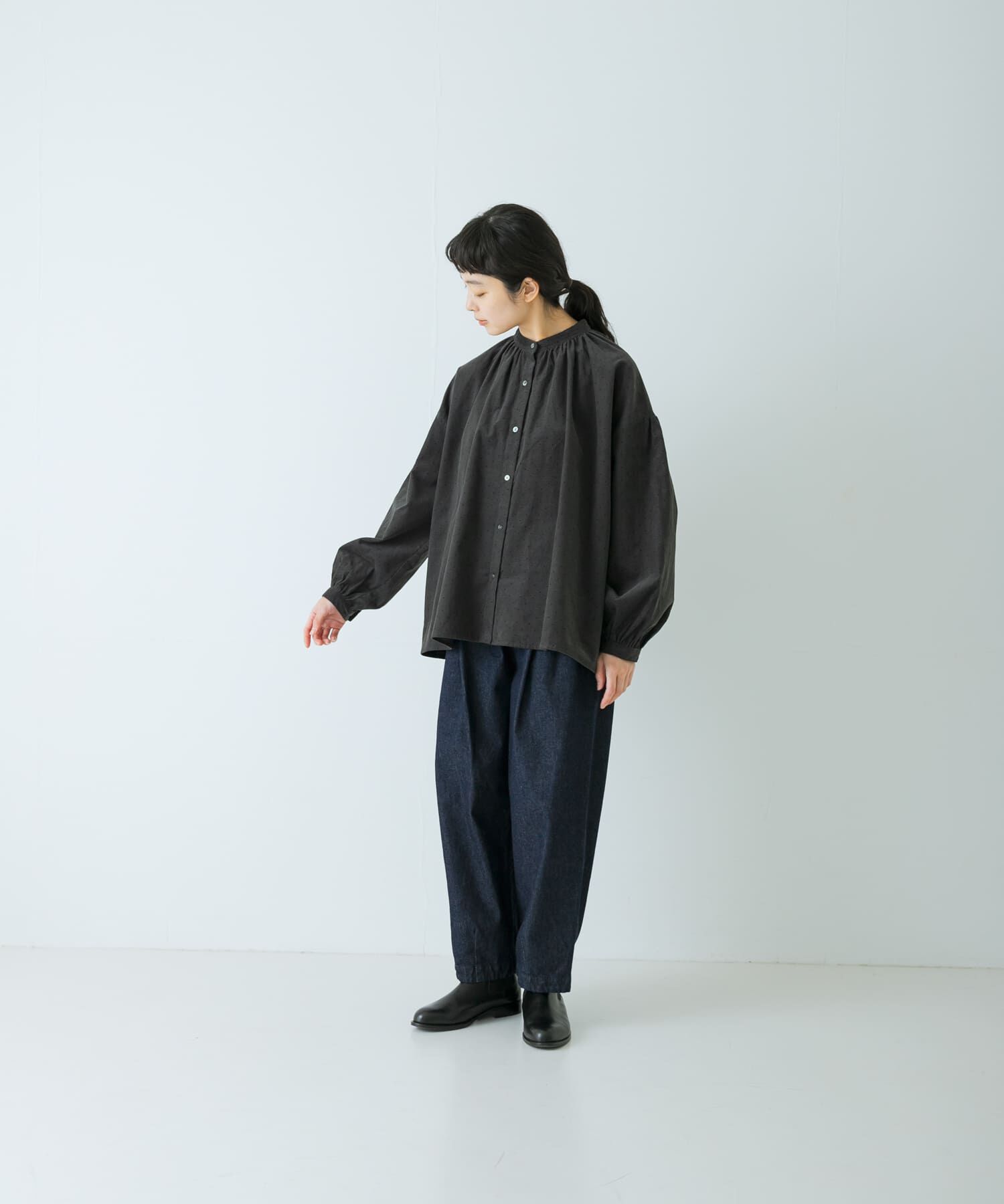 かぐれ「ドットコーデュロイブラウス」|シャツ・ブラウス|