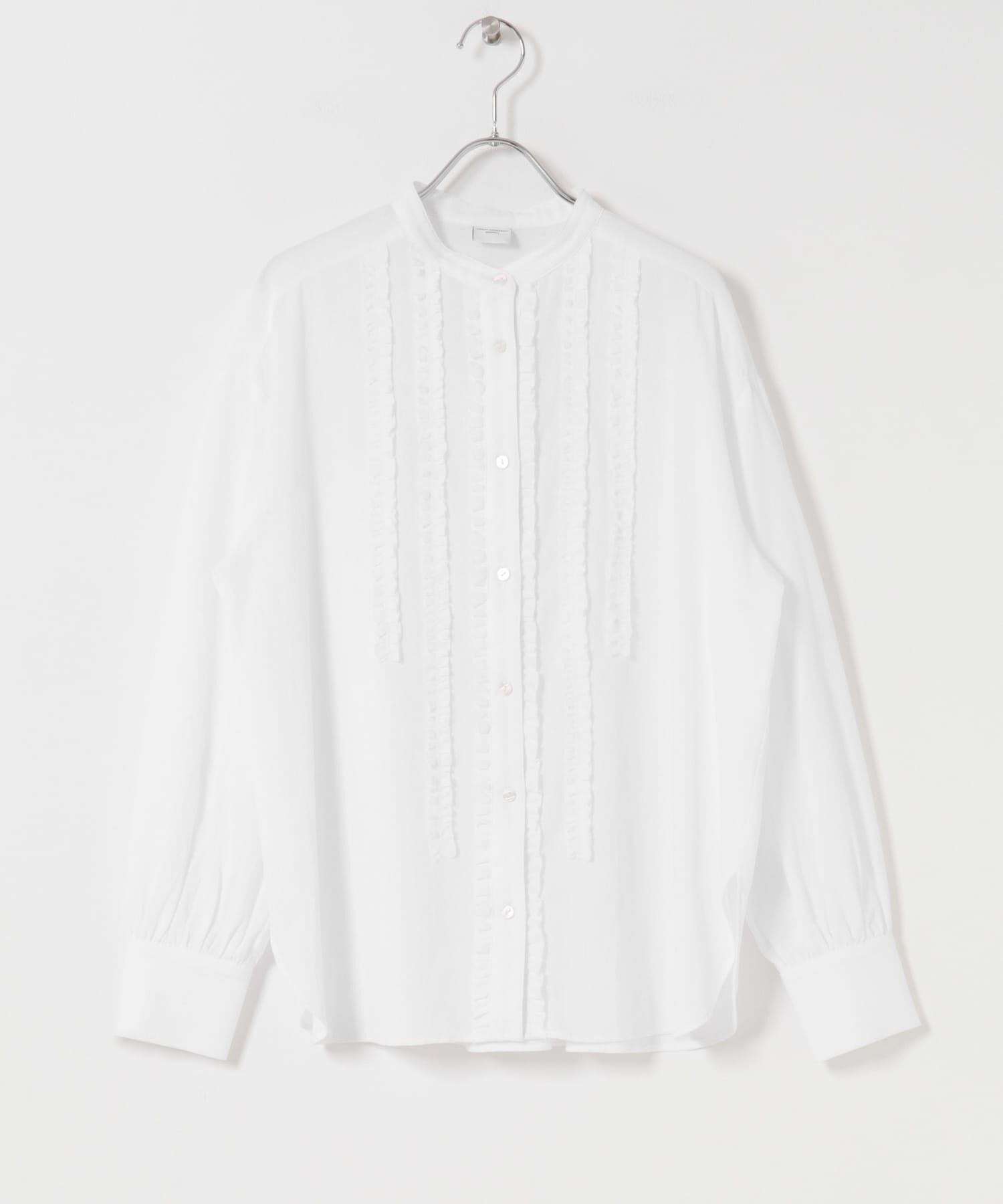 URBAN RESEARCH DOORS「フロントフリルスタンドカラーブラウス」|シャツ・ブラウス|