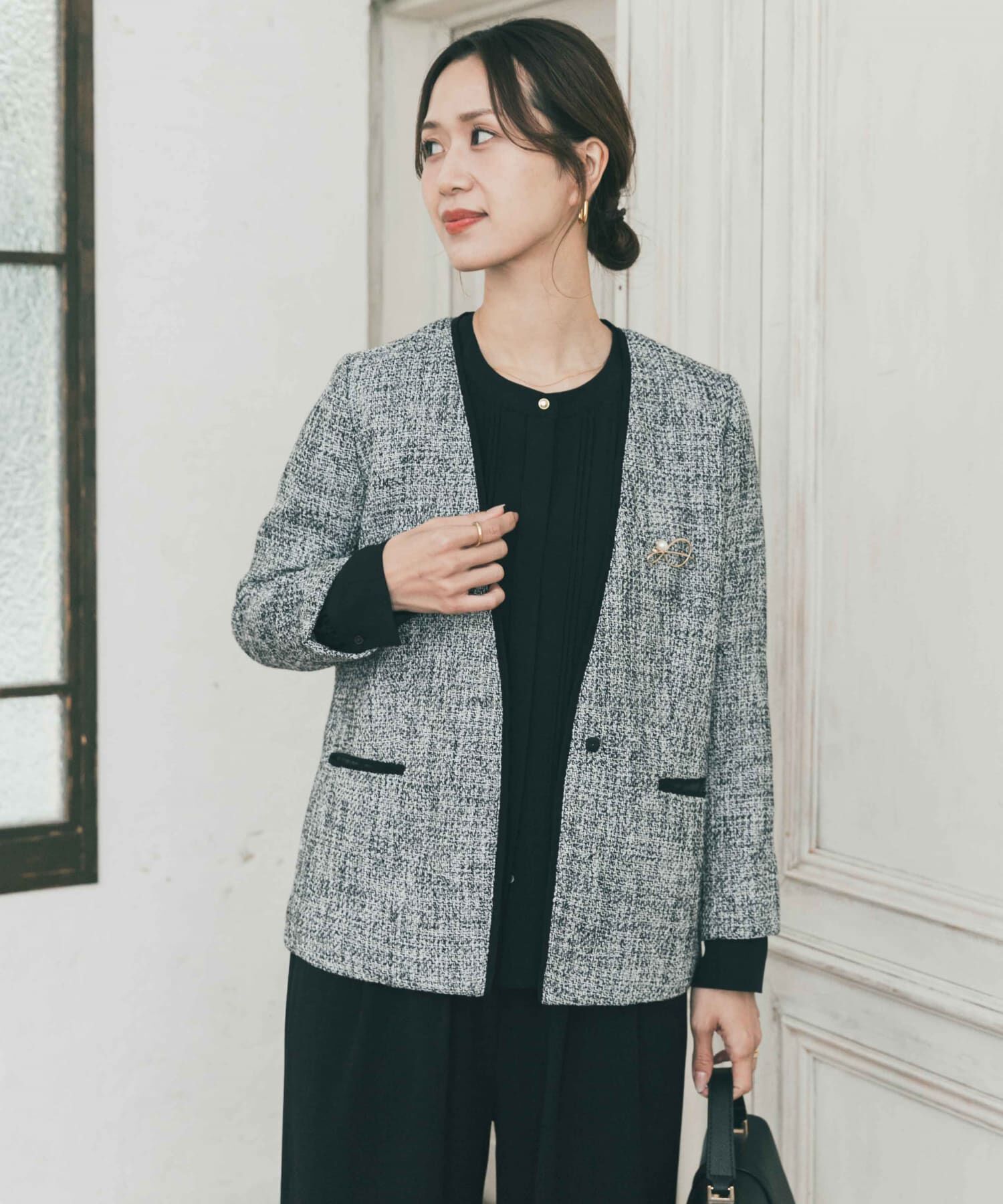 URBAN RESEARCH DOORS「ツィードVネックロングジャケット」|その他|